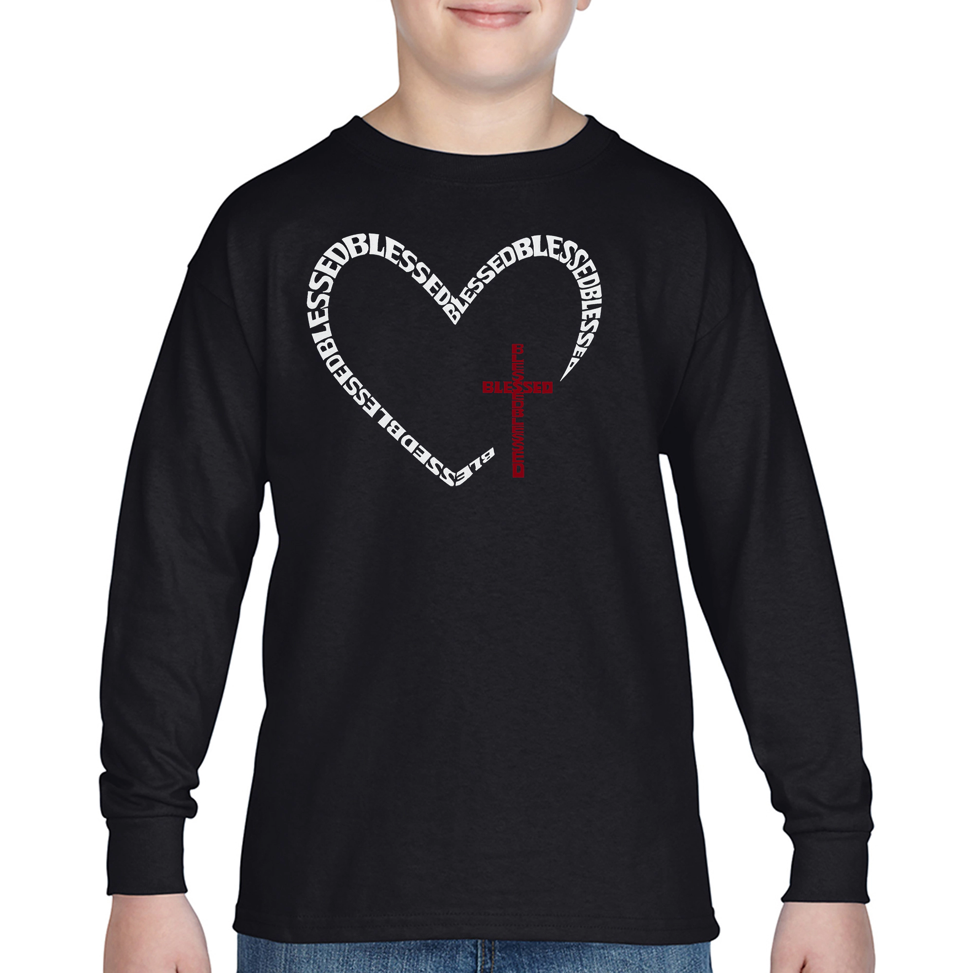 LA Pop Art Boys Long Sleeve T-Shirt - Blessed Heart