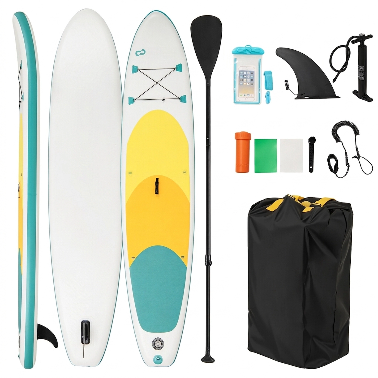 SUGIFT Drop Stitch Inflatable Stand Up Paddle Board 11-ft Long 30-in Wide with Adjustable Paddle As Picture Shown