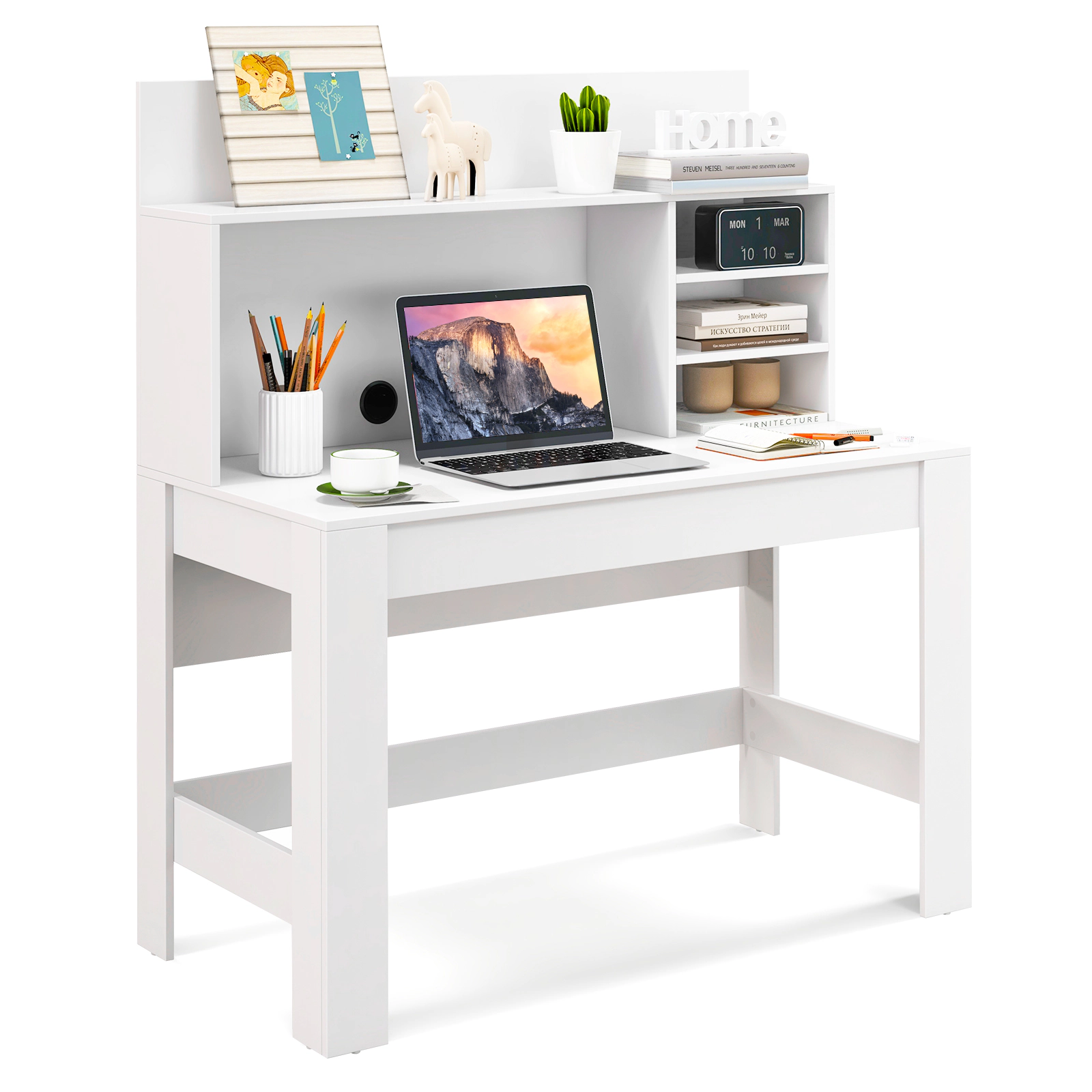 LJG 48 Inch Writing Computer Desk with Anti-Tipping Kits and Cable Management Hole