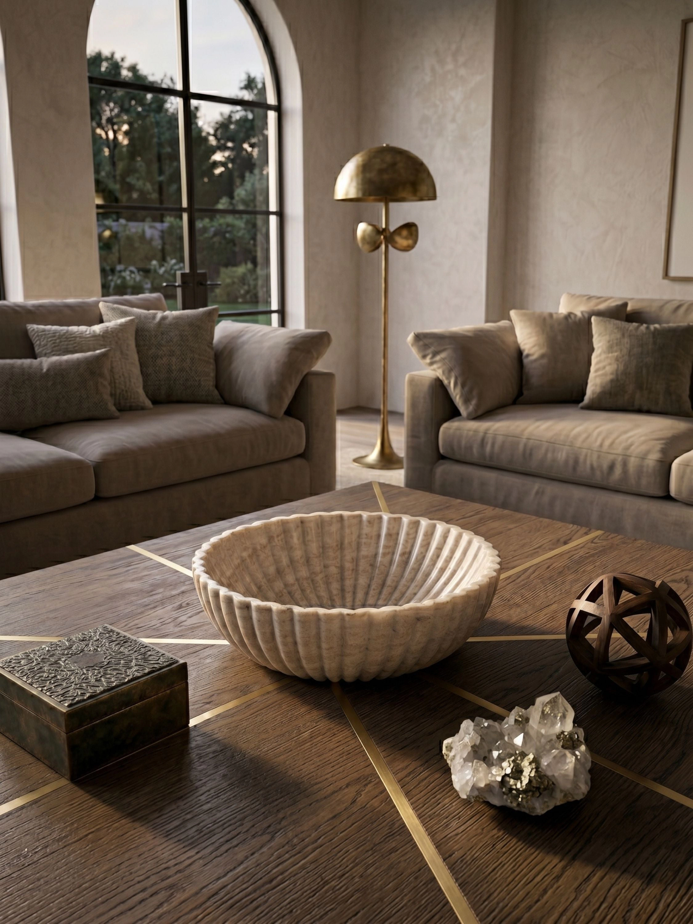 GAURI KOHLI Cairo Beige Marble Bowl
