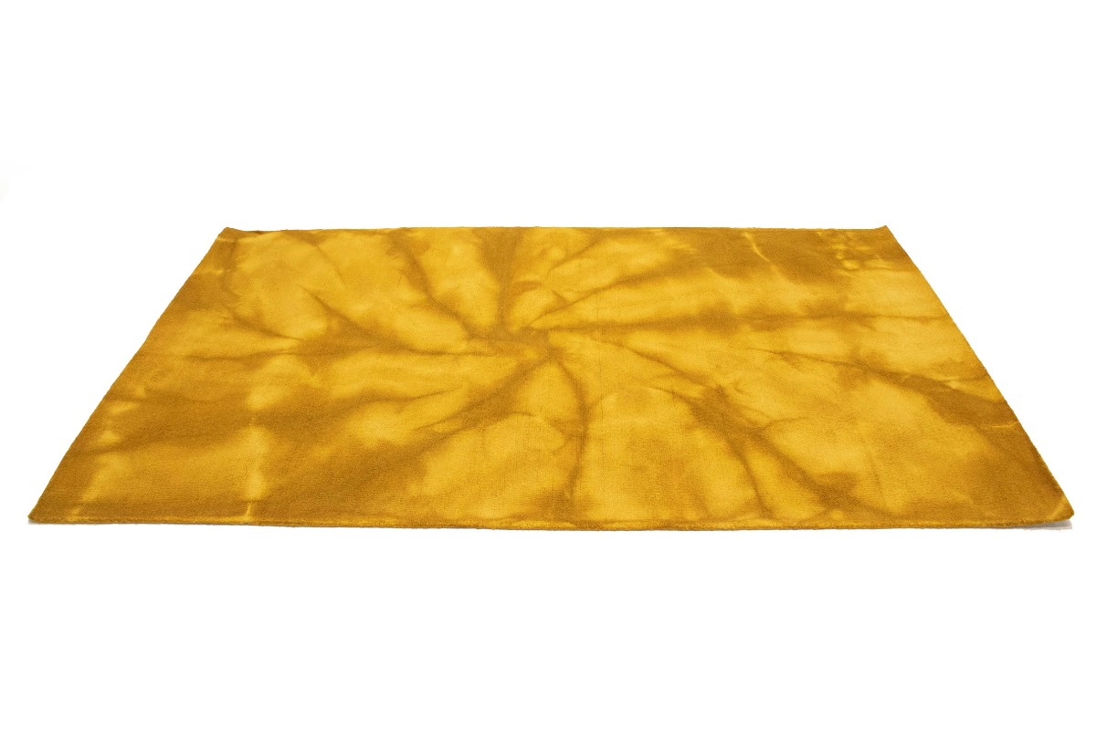 Magic Rugs 5'0 X 8'0 Hand-Tufted Golden Yellow Tie-Dye Modern Wool Rug