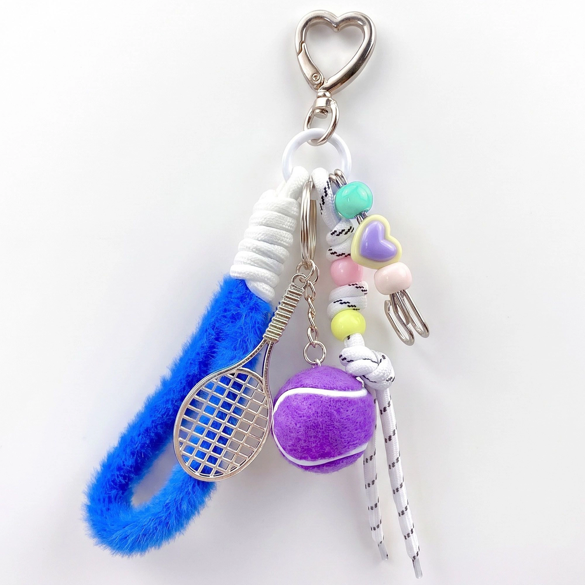 Alilang Women's 2-Piece Womens Sports Themed Bag Charm with Hanging Clip and Tennis Accessory