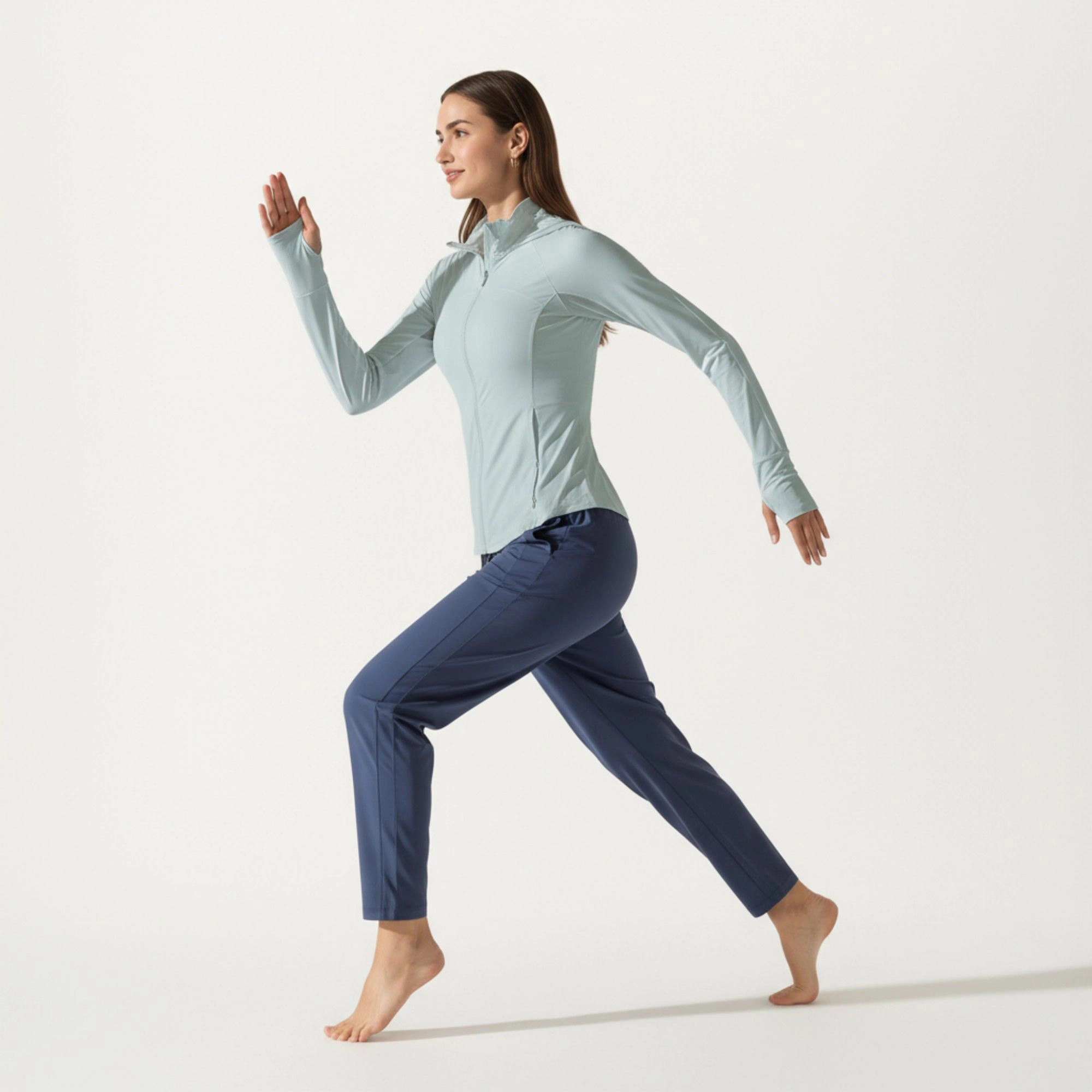 Anna-Kaci Women's Full-Zip Long Sleeve Active Jacket with Fitted Silhouette and High Neck