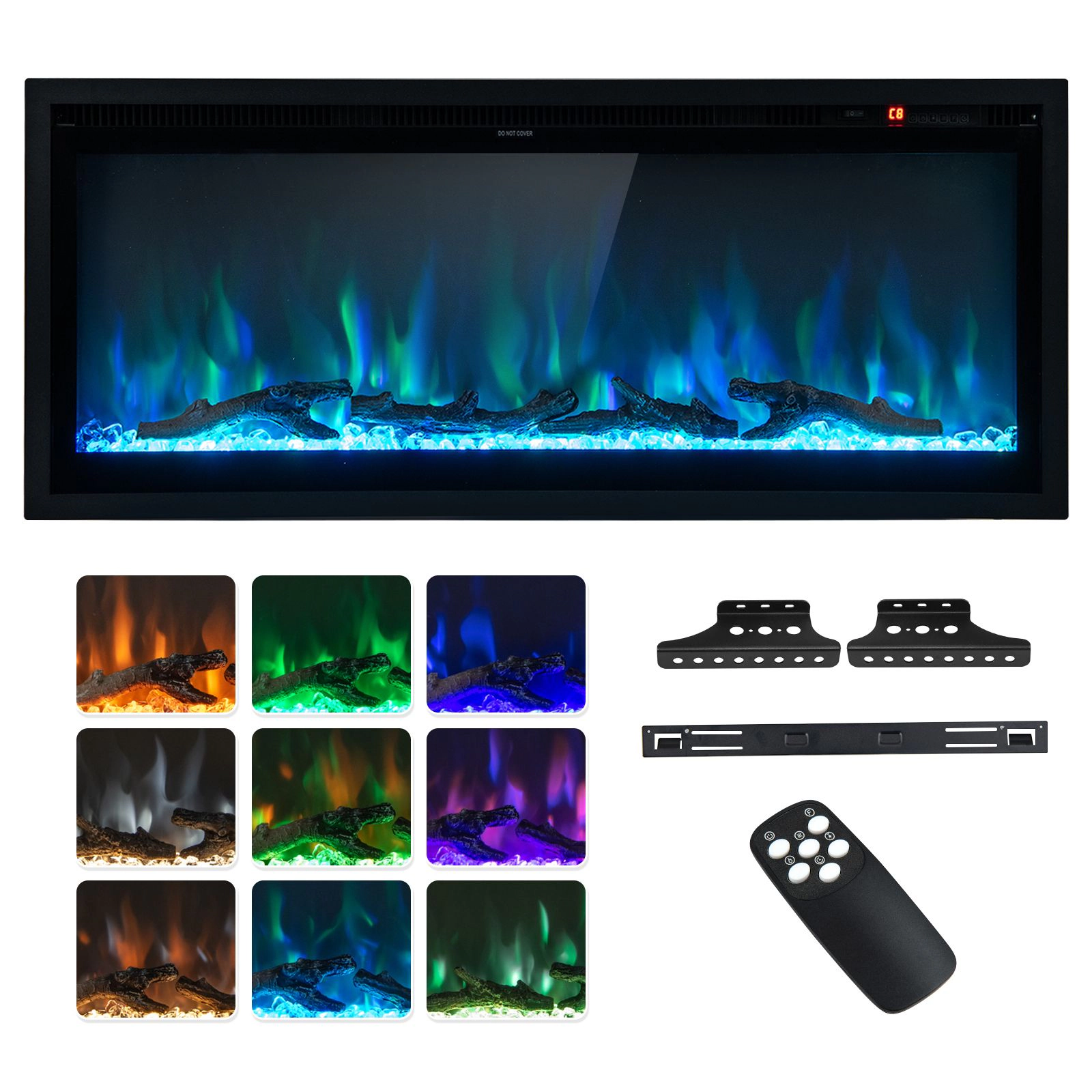 SlickBlue Linear Electric Fireplace Heater, 36/42/50 Inch, Wall Mounted or Freestanding, 5000 BTU
