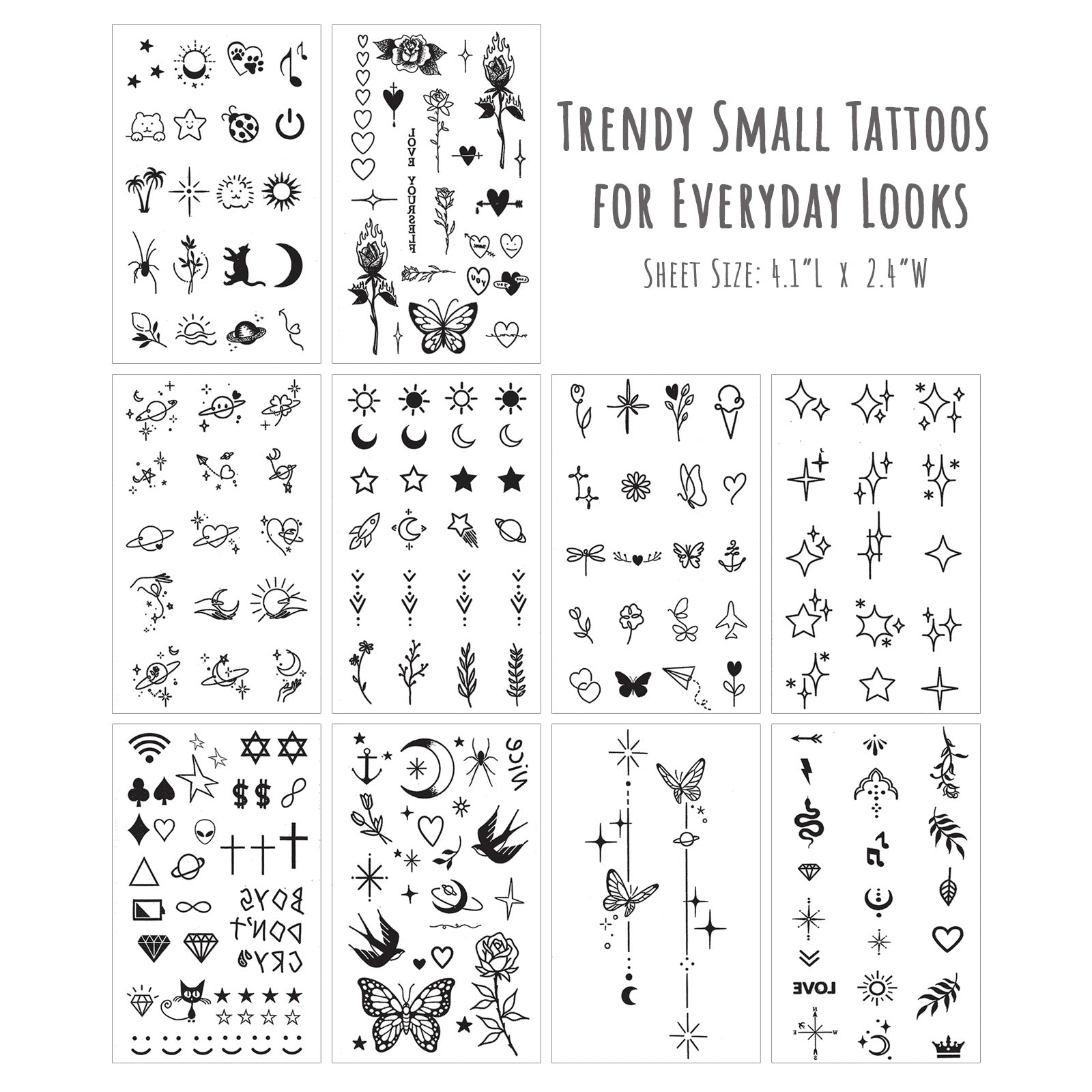 Wrapables Tiny Small Temporary Finger and Hand Tattoos for Women