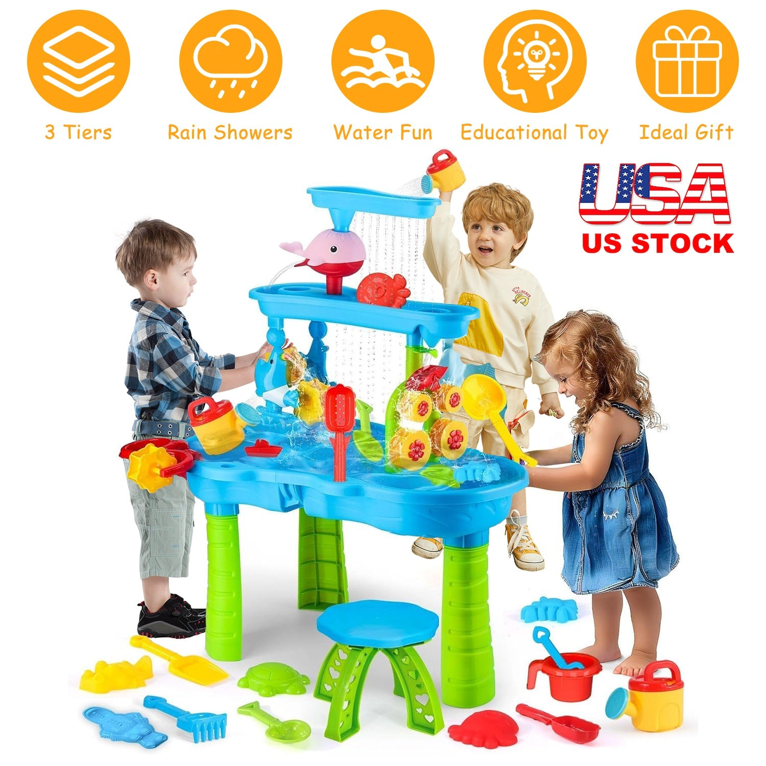GBruno 3-Tier Rain Shower Water Table