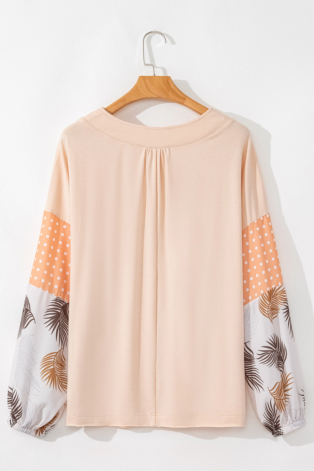 Threaded Pear Women's Alora Palm Leaves Polka Dot Loose Blouse