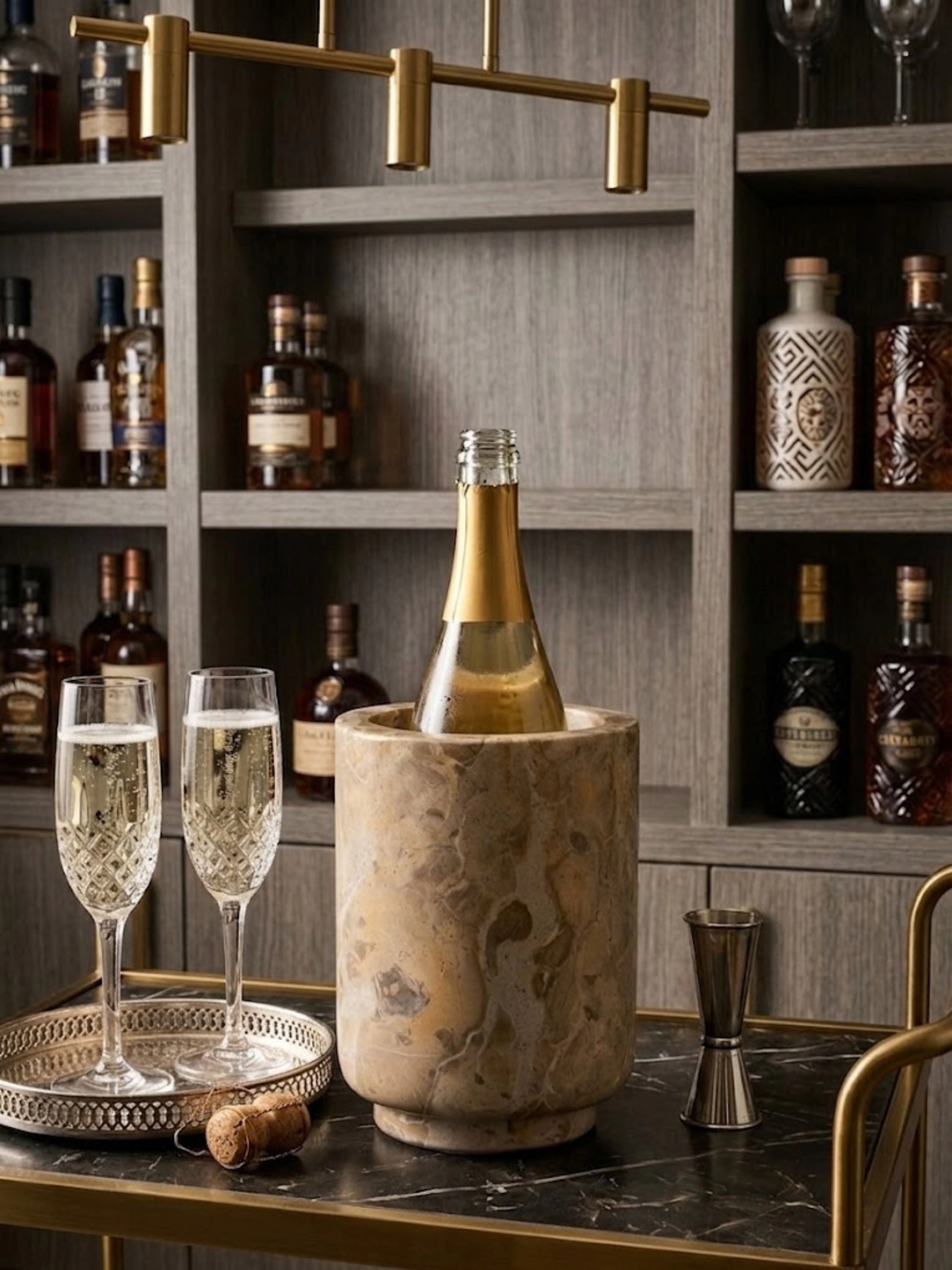 GAURI KOHLI Chamonix Brown Onyx Wine Cooler