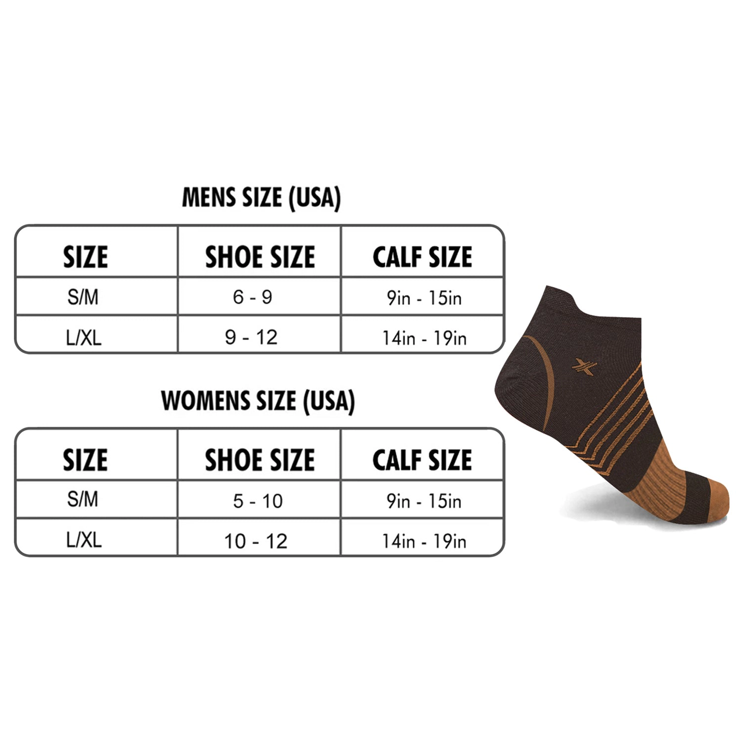 Extreme Fit Copper Compression Socks - Ankle High For Running, Athtletics, Travel 6 Pair
