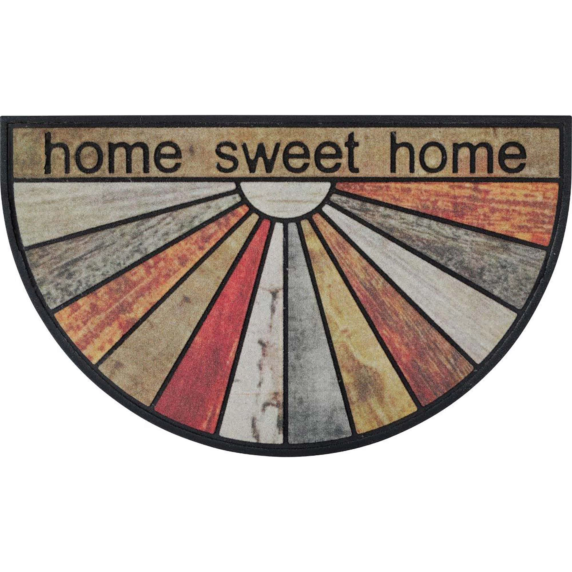 Evideco French Home Goods Brown Orange Sweet Rubber Doormat 30 x 18 Inches