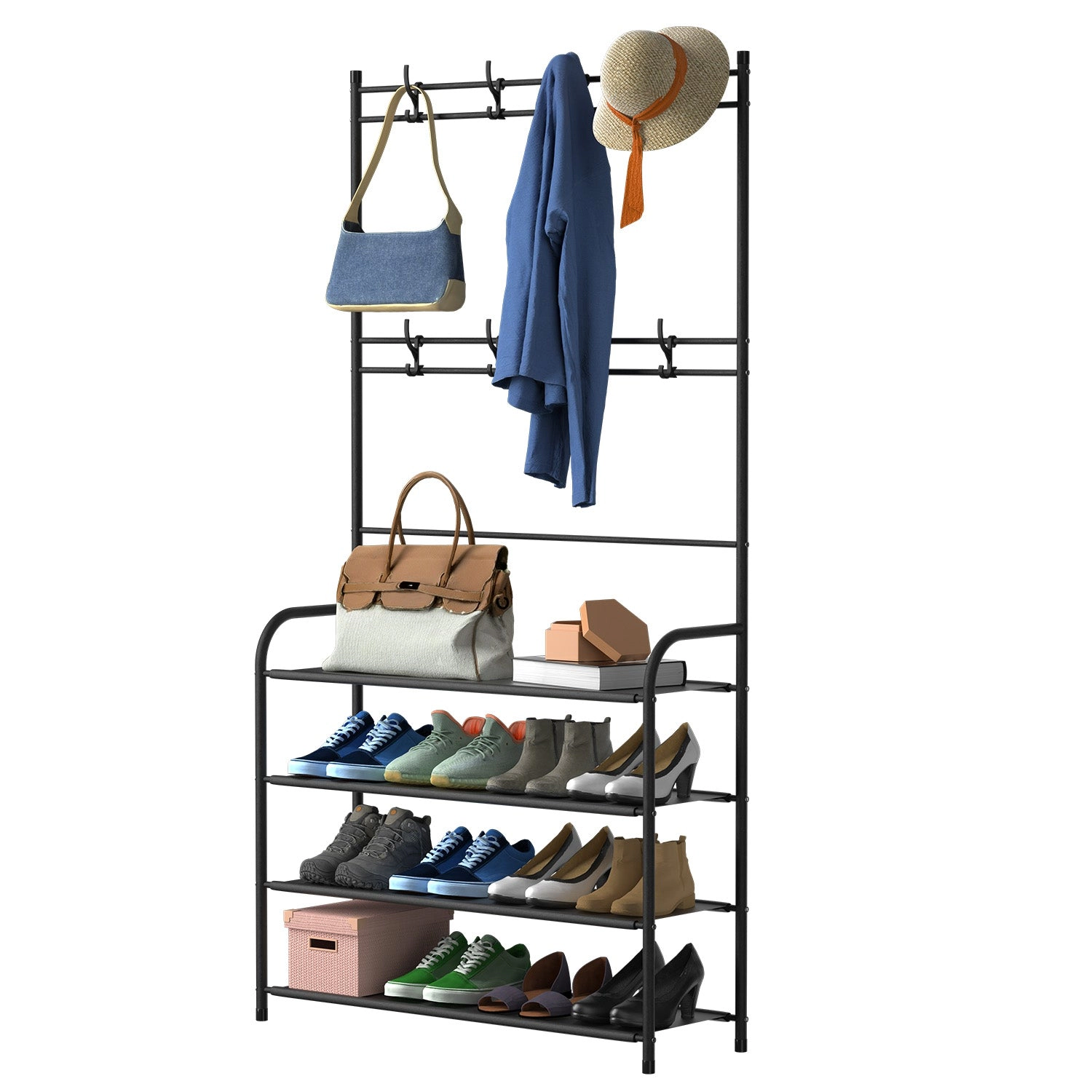 GBruno 5-Tier Entryway Coat Rack With Shoe Storage