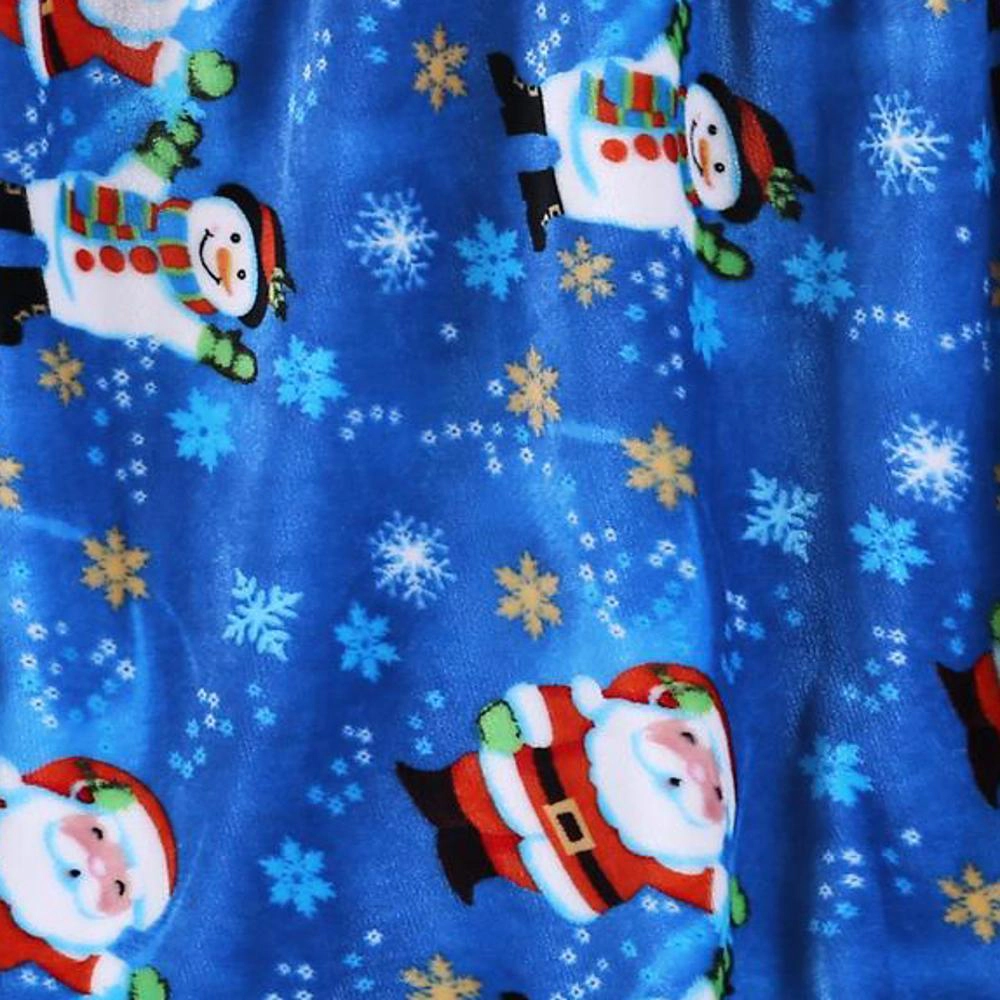 MicroPlush Printed Holiday Throw Blanket 50 x 60 Santa Snowman