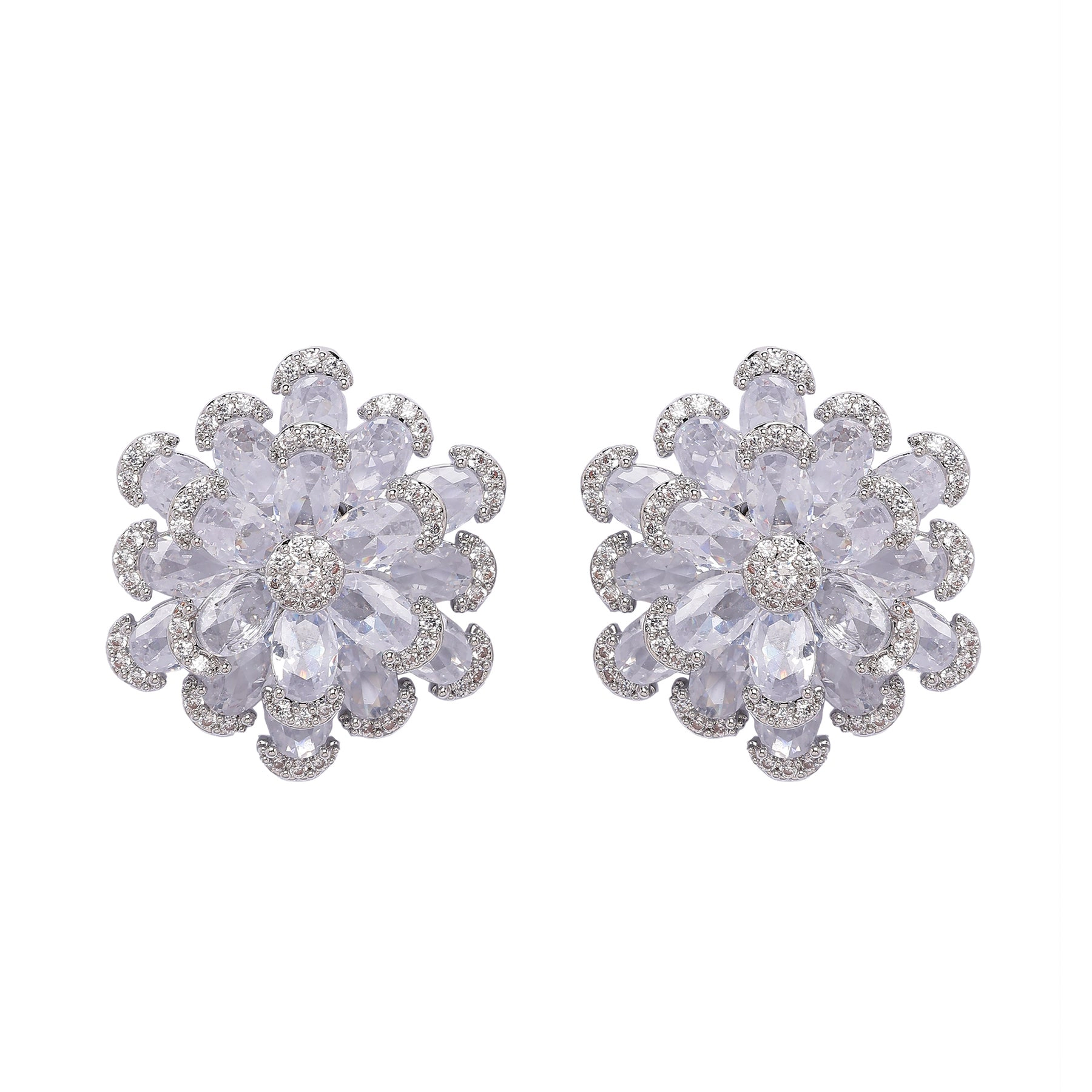 AGP PARIS Womens Icy Blooming Stud Earrings