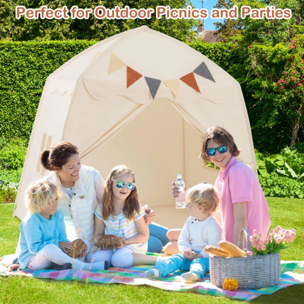 Hivvago Kids Play Tent Bed with String Lights Extra Large Playhouse