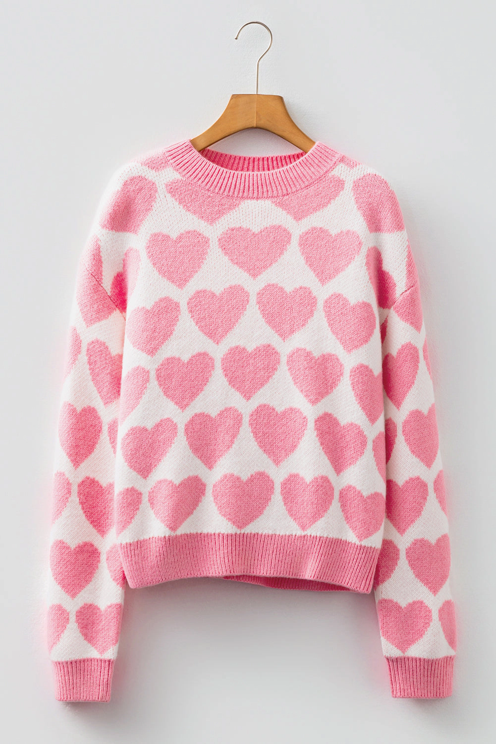 Threaded Pear Women's Skylar Heart Print Knit Sweater
