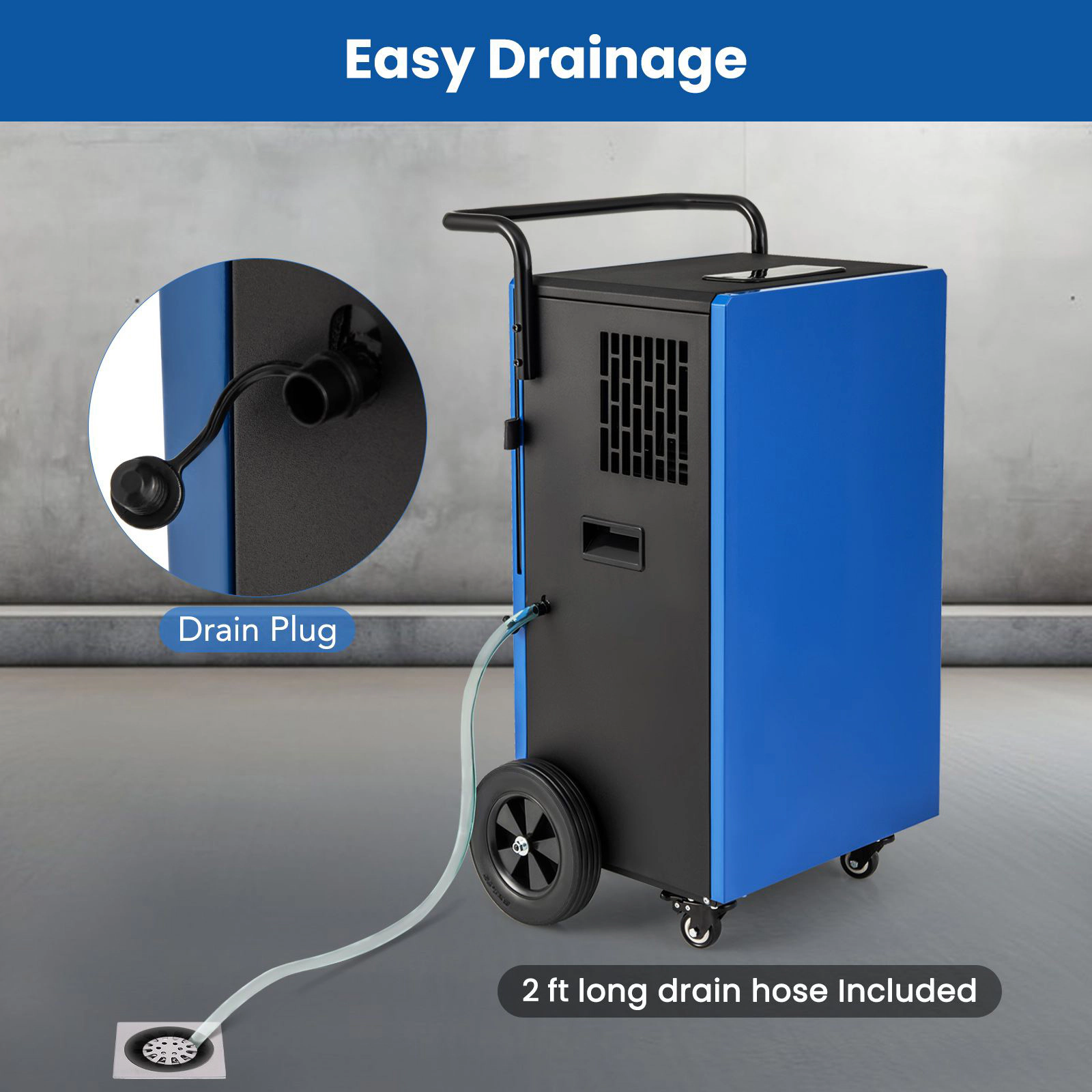 SlickBlue Dehumidifier 215 Pint, 400 CFM, Auto Defrost, Digital Display