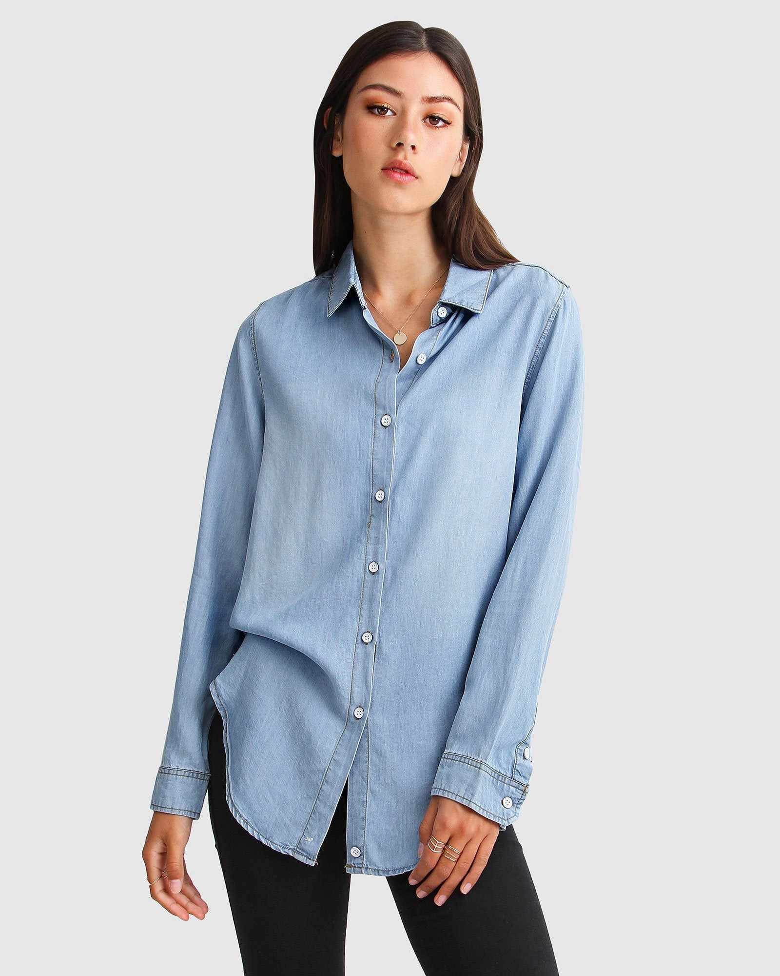 Belle & Bloom Womens Keep Me Wild Denim Top