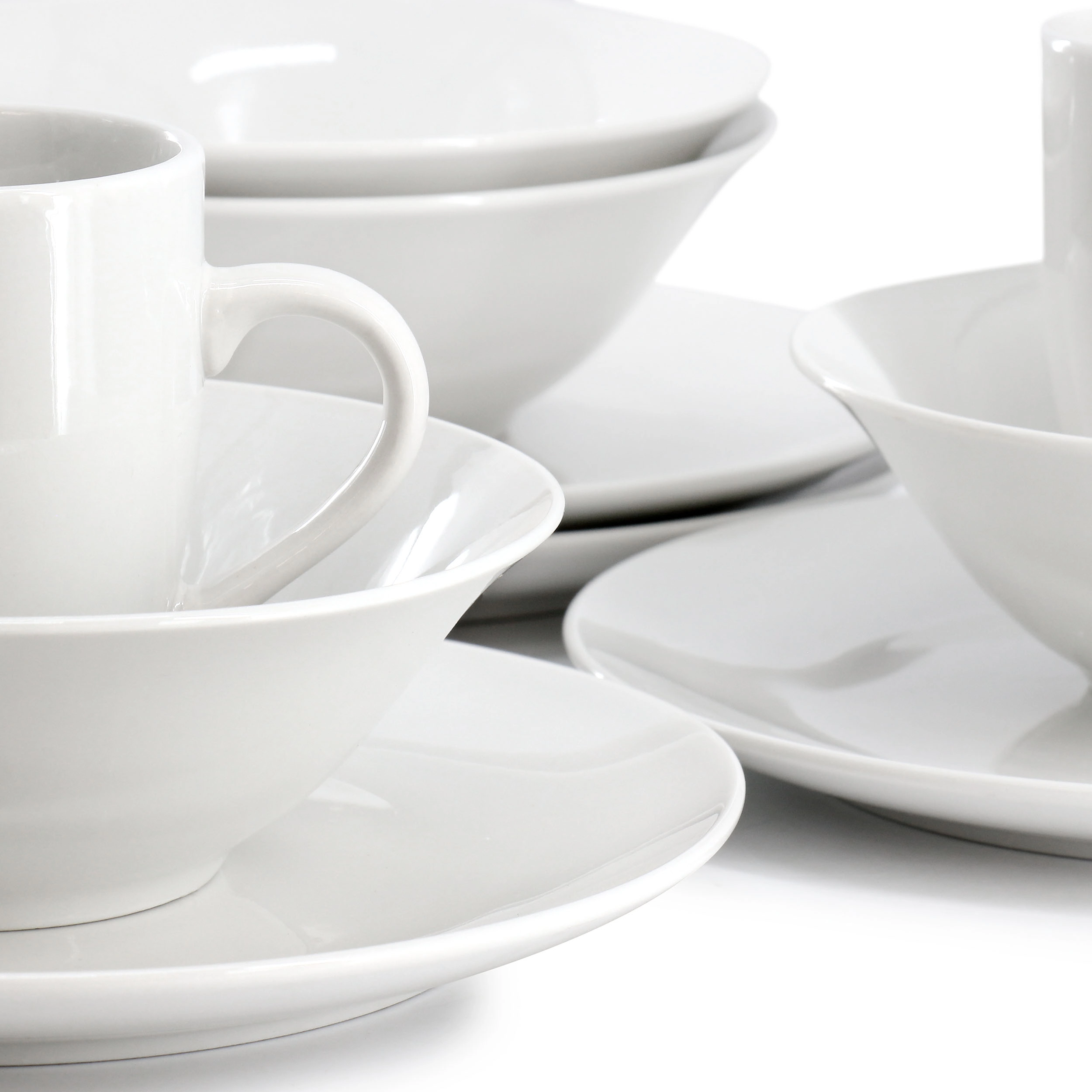Gibson Home Wintercap 12 Piece Fine Ceramic Dinnerware Set in White