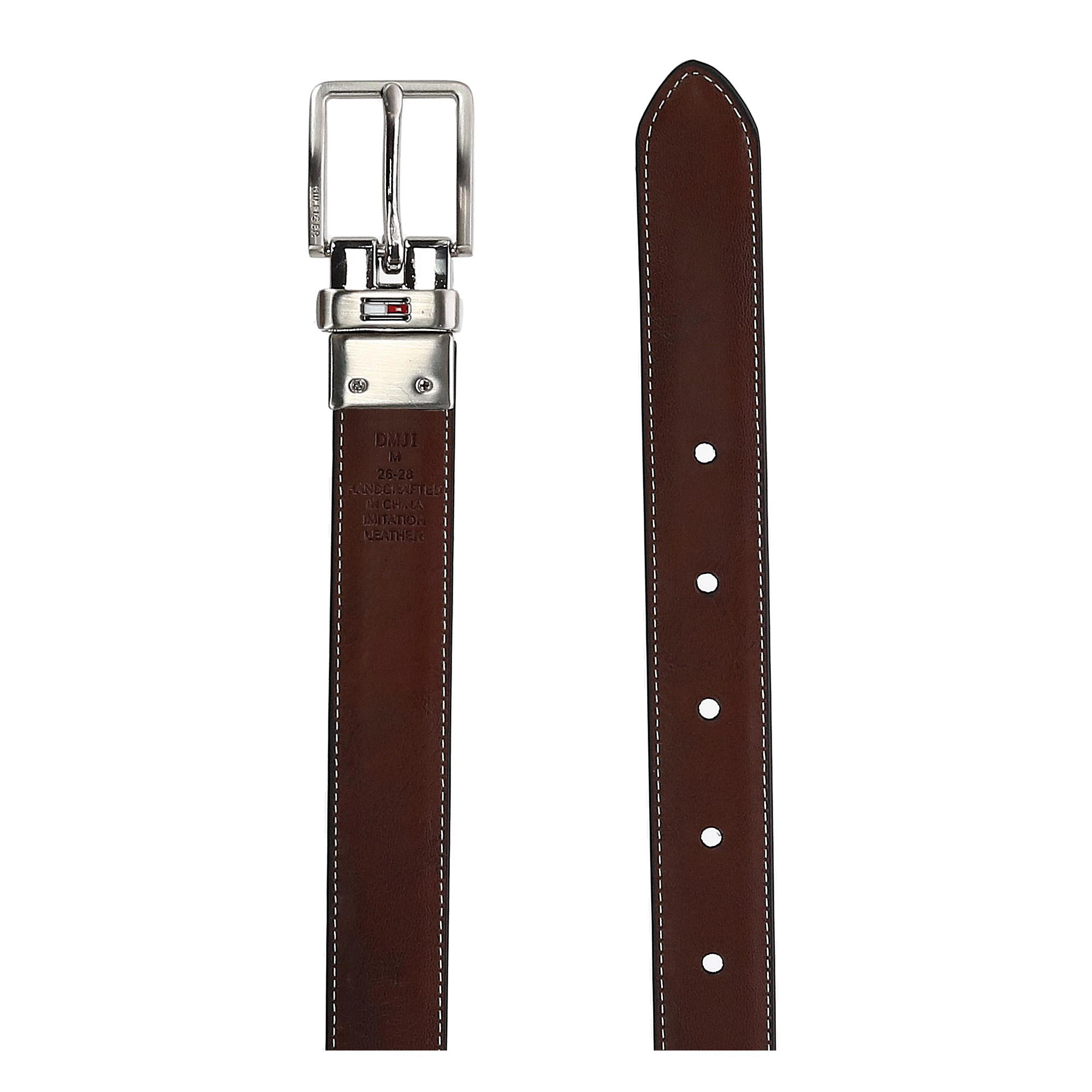 Tommy Hilfiger Boy's Stitched Feather Edge Reversible Dress Belt
