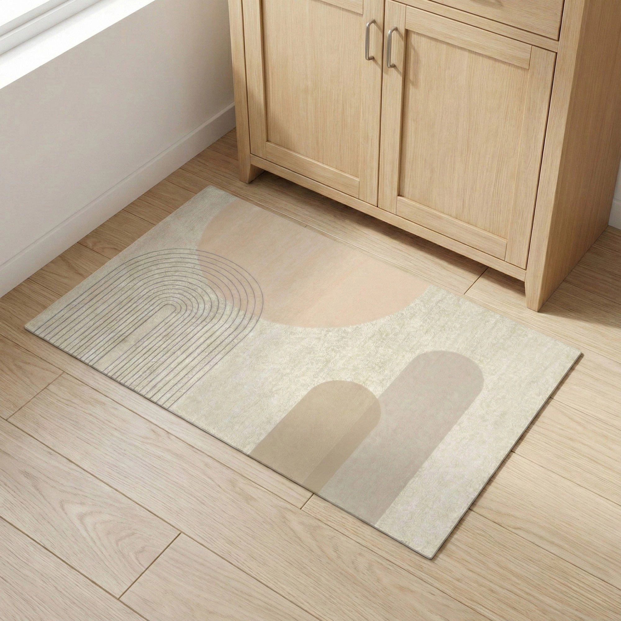 Alilang Unisex Anti Fatigue Kitchen Floor Mat with Geometric Line Pattern Cushioned Standing Rug for Sink Counter and Pr