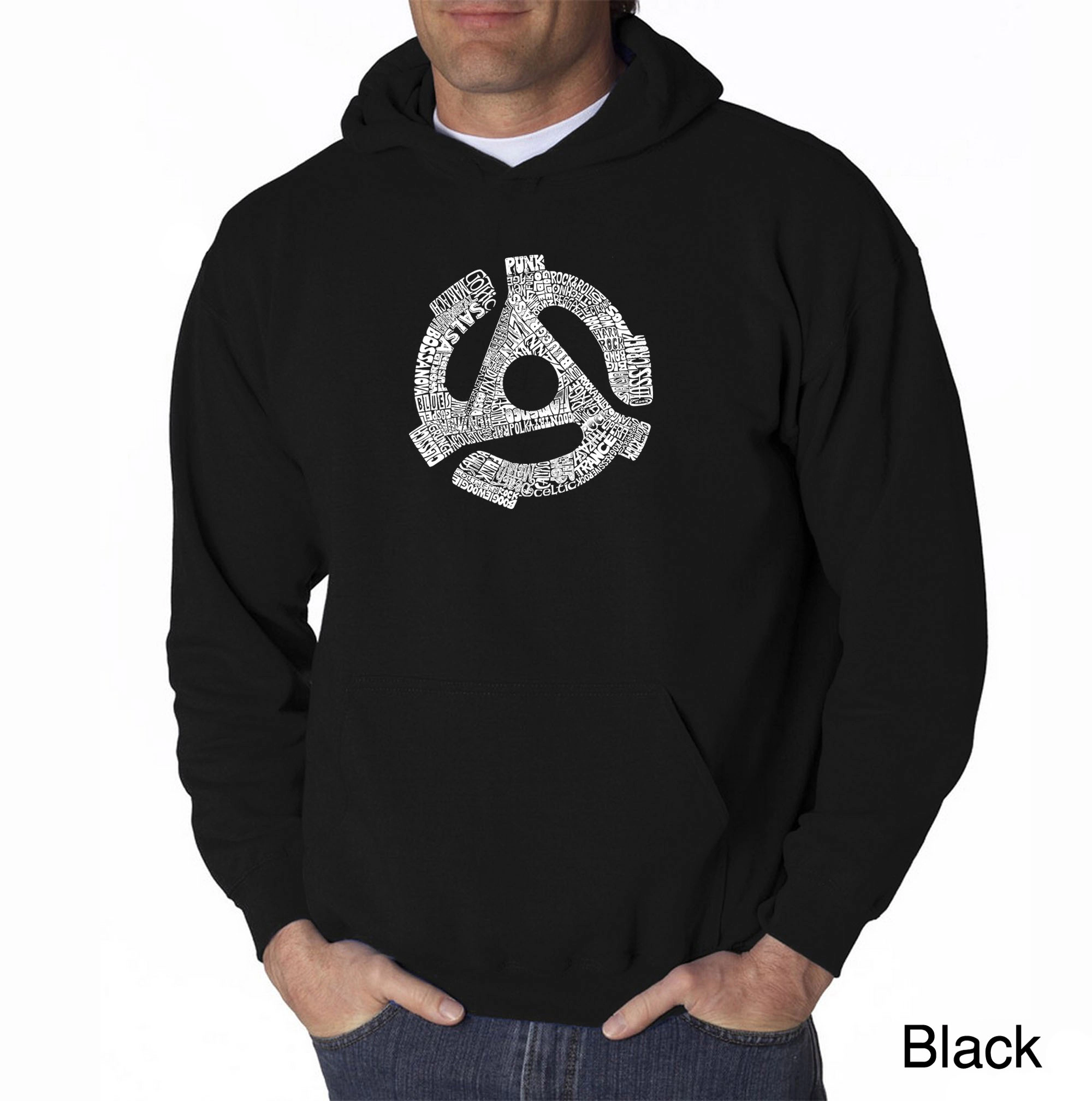 LA Pop Art Record Adapter - Men's Word Hooded Sweatshirt