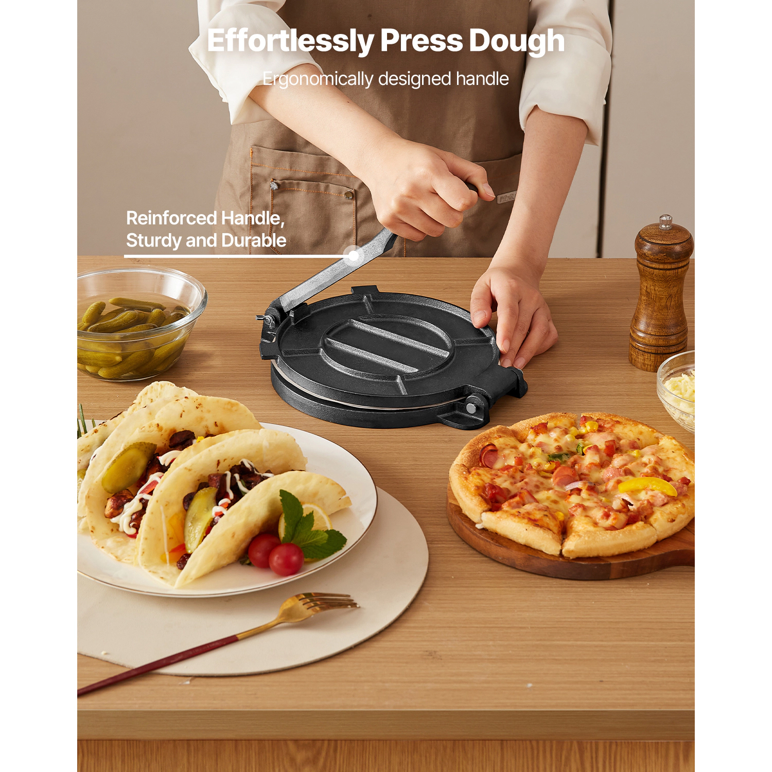 HONGGE Dough Press with 100 Pcs Parchment Paper