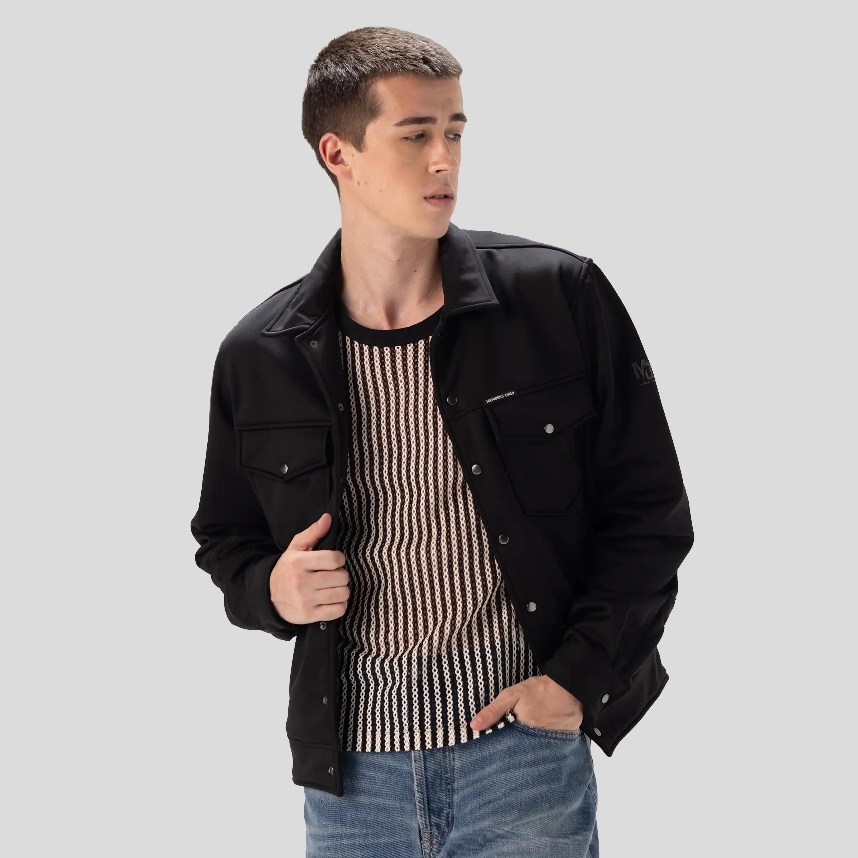 Members Only Men's Soft Shell Shirt Jacket