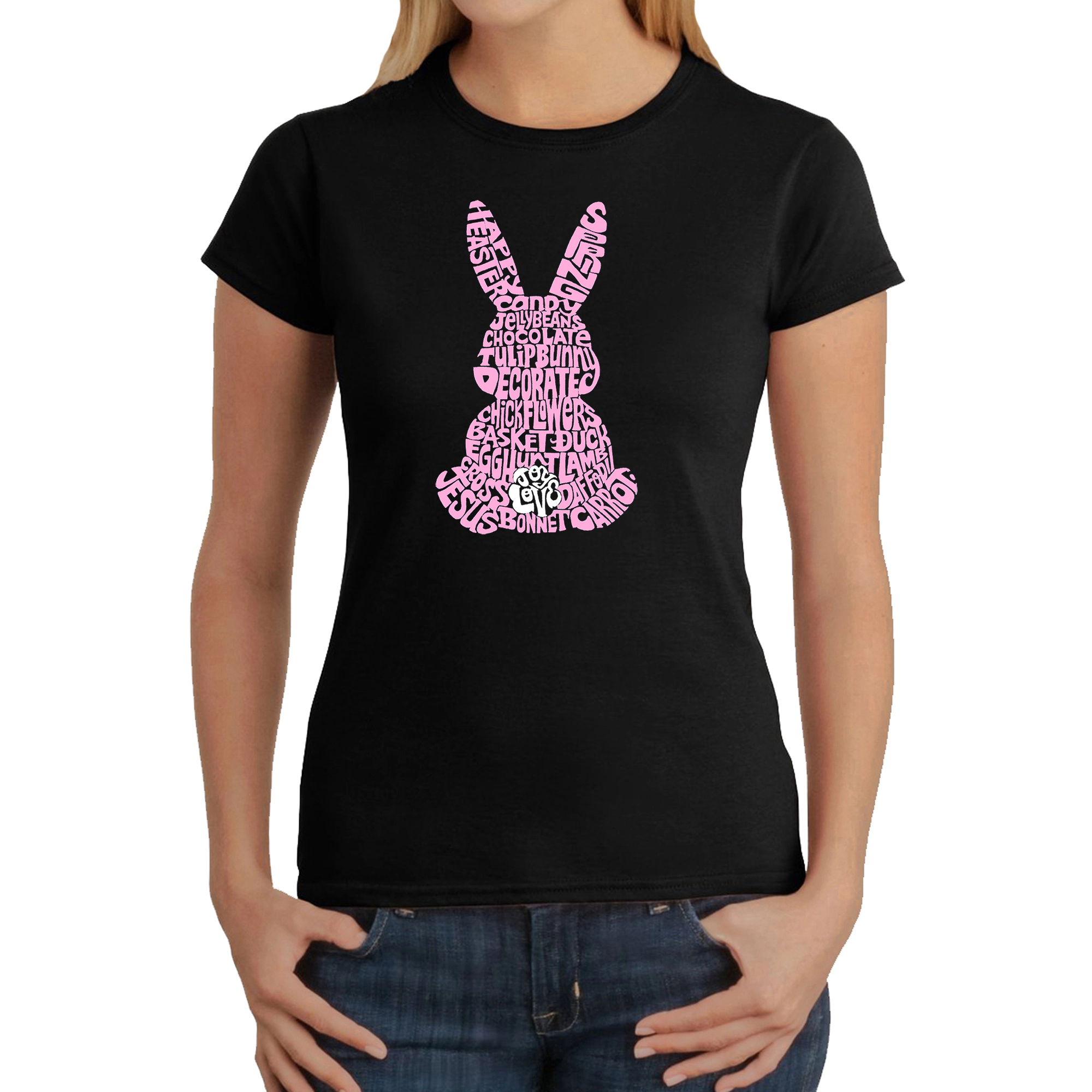 LA Pop Art Women's Word T-Shirt - Easter Bunny