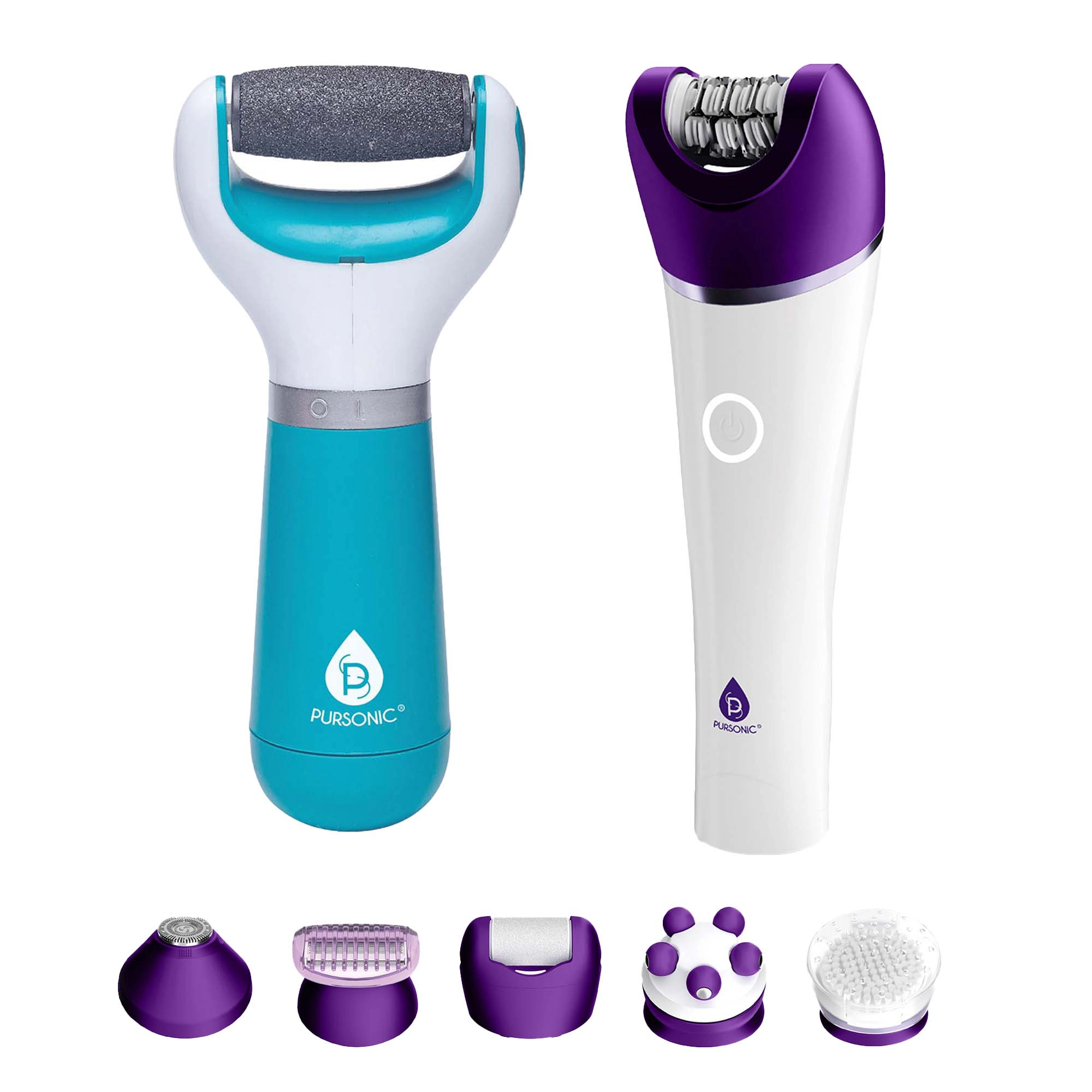 Pursonic Women's Smooth Skin Grooming Bundle with 6-in-1 Epilator & Callus Remover