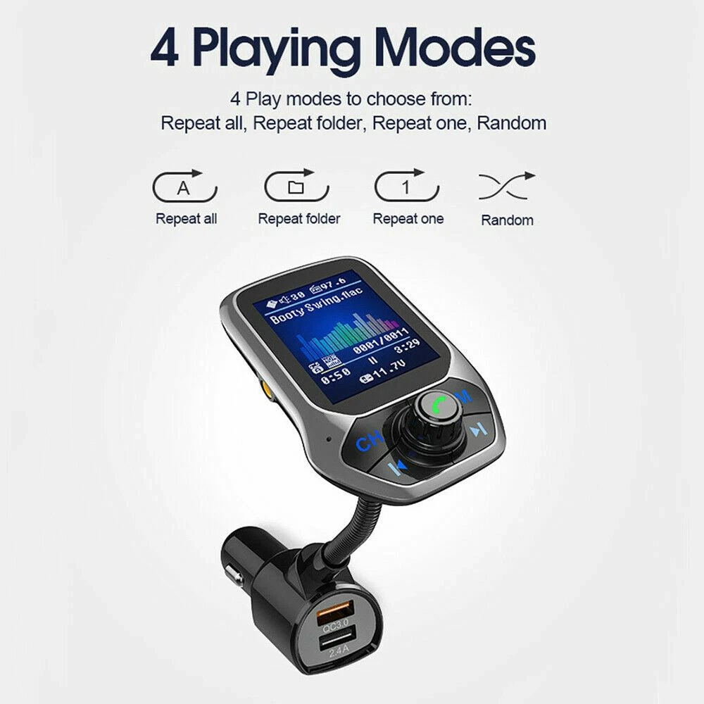 Home Collection Bluetooth 5.3 Car FM Transmitter with 3 Port USB Charger