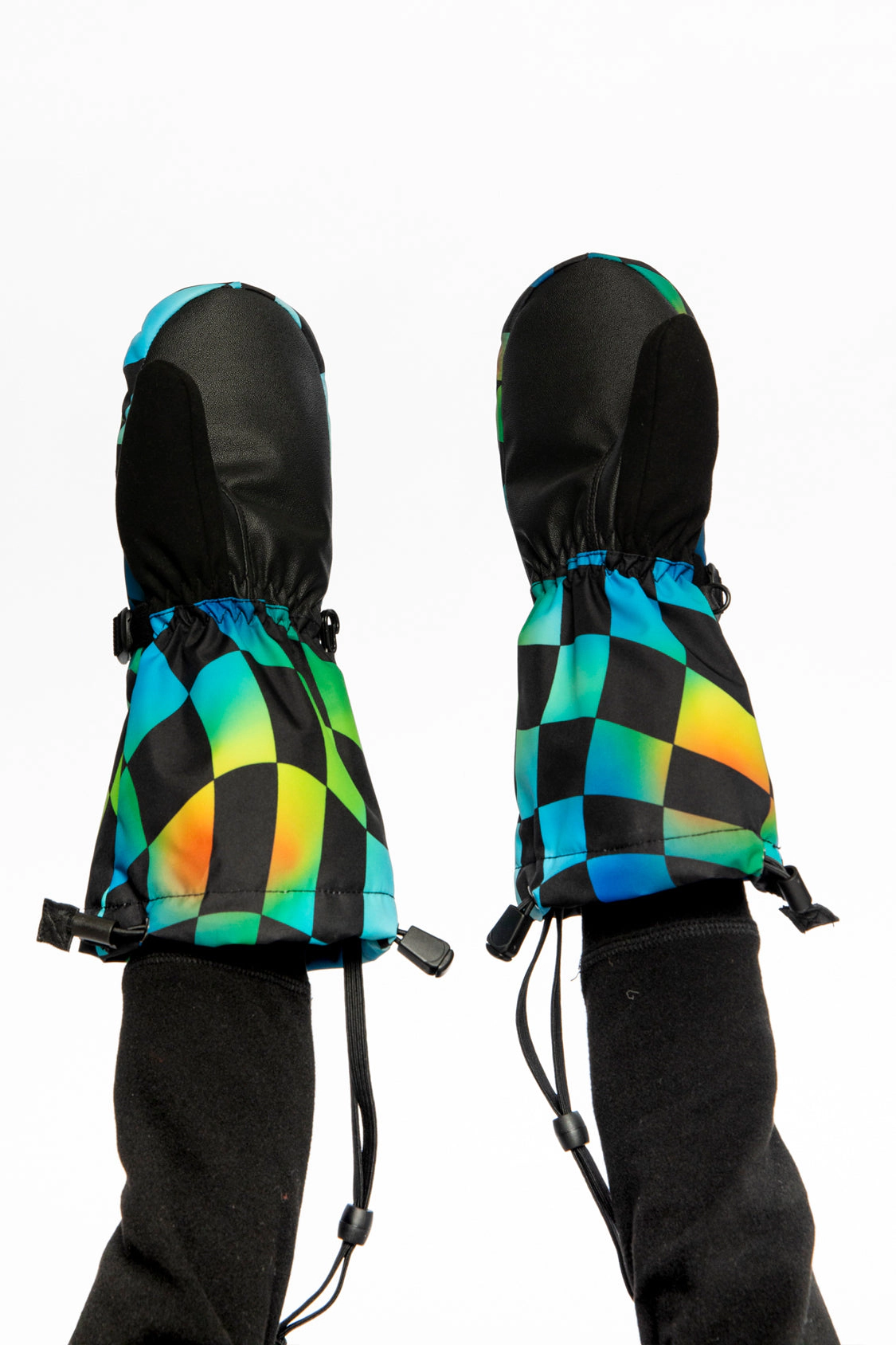 Deux par Boys Teknik Checkered Print Cordura-Reinforced Winter Mittens