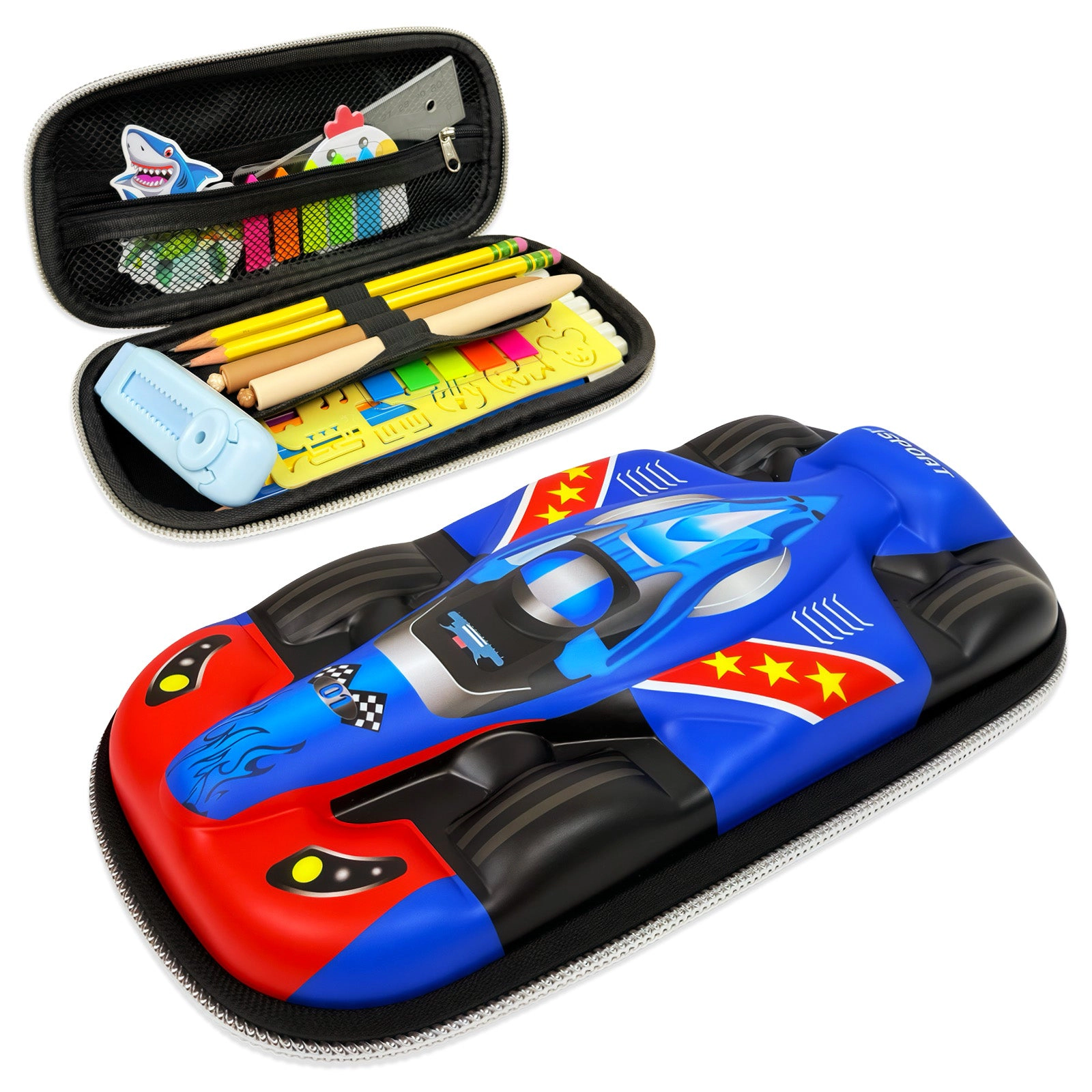 Wrapables 3D Sports Car EVA Hard Shell Pencil Case