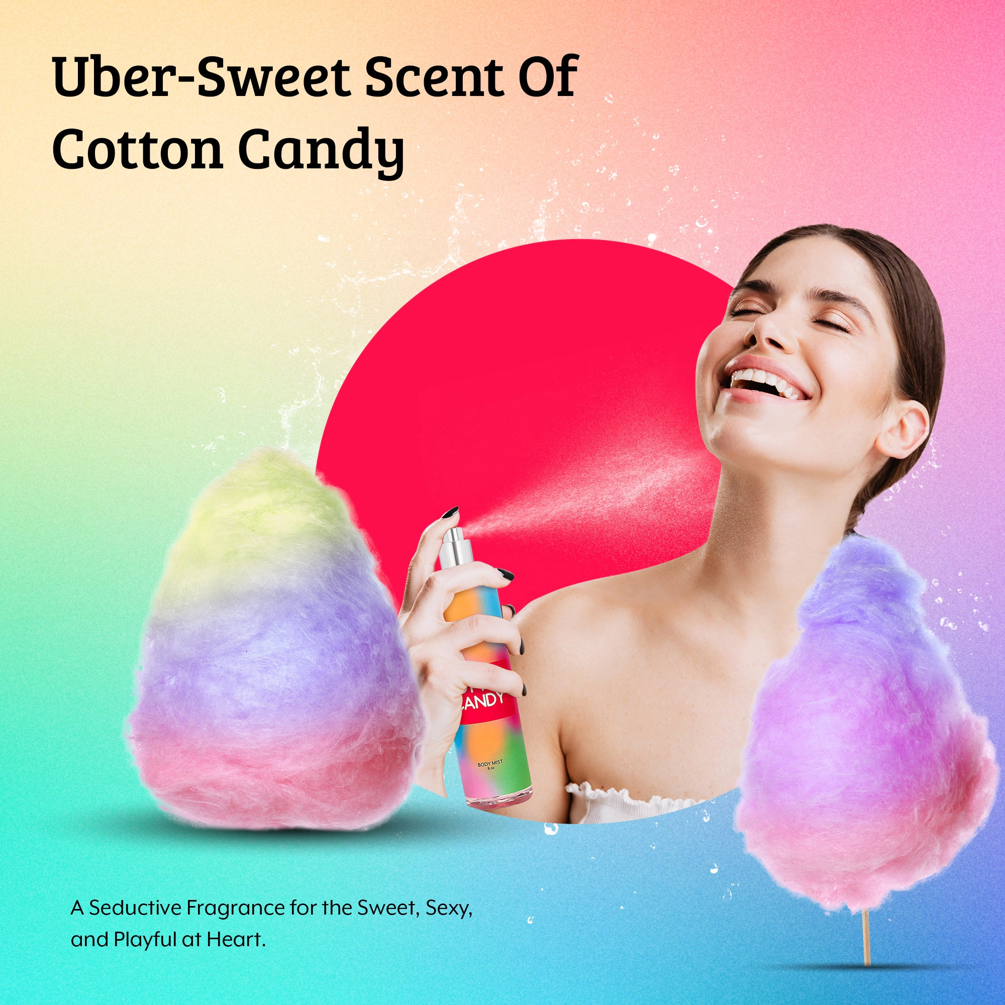 Freida and Joe Women Cotton Candy Fragrance Body Mist in 8oz Spray Bottle