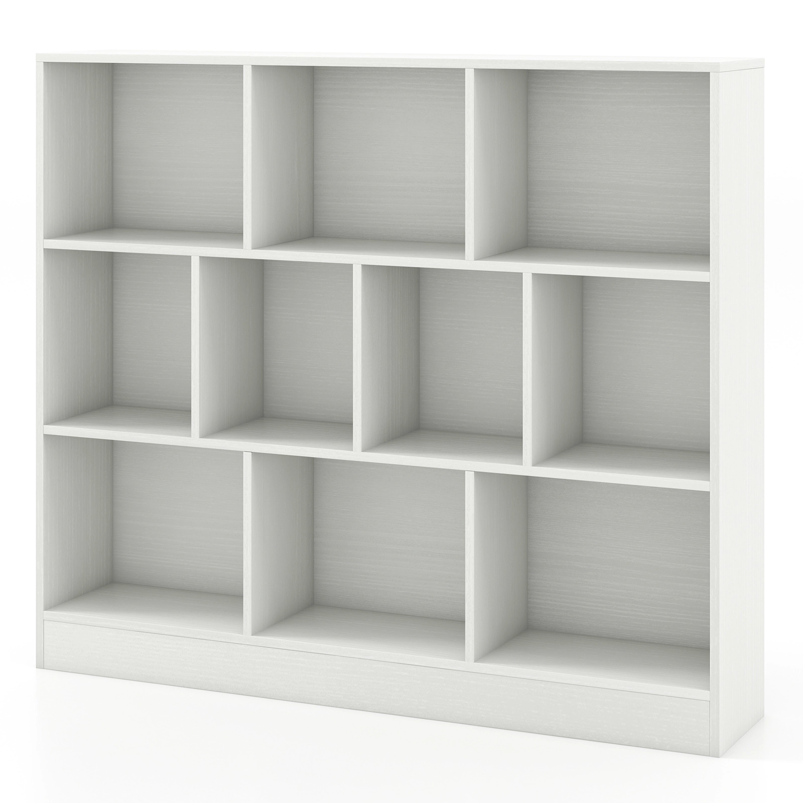 SUGIFT 10-Cube 41-in 375-lb Capacity White Wooden Kids Toy Storage Organizer and Cubby Bookcase with Display Top