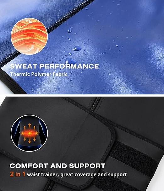 Nebility Mens Sauna Suit Waist Trainer Compression Shirt