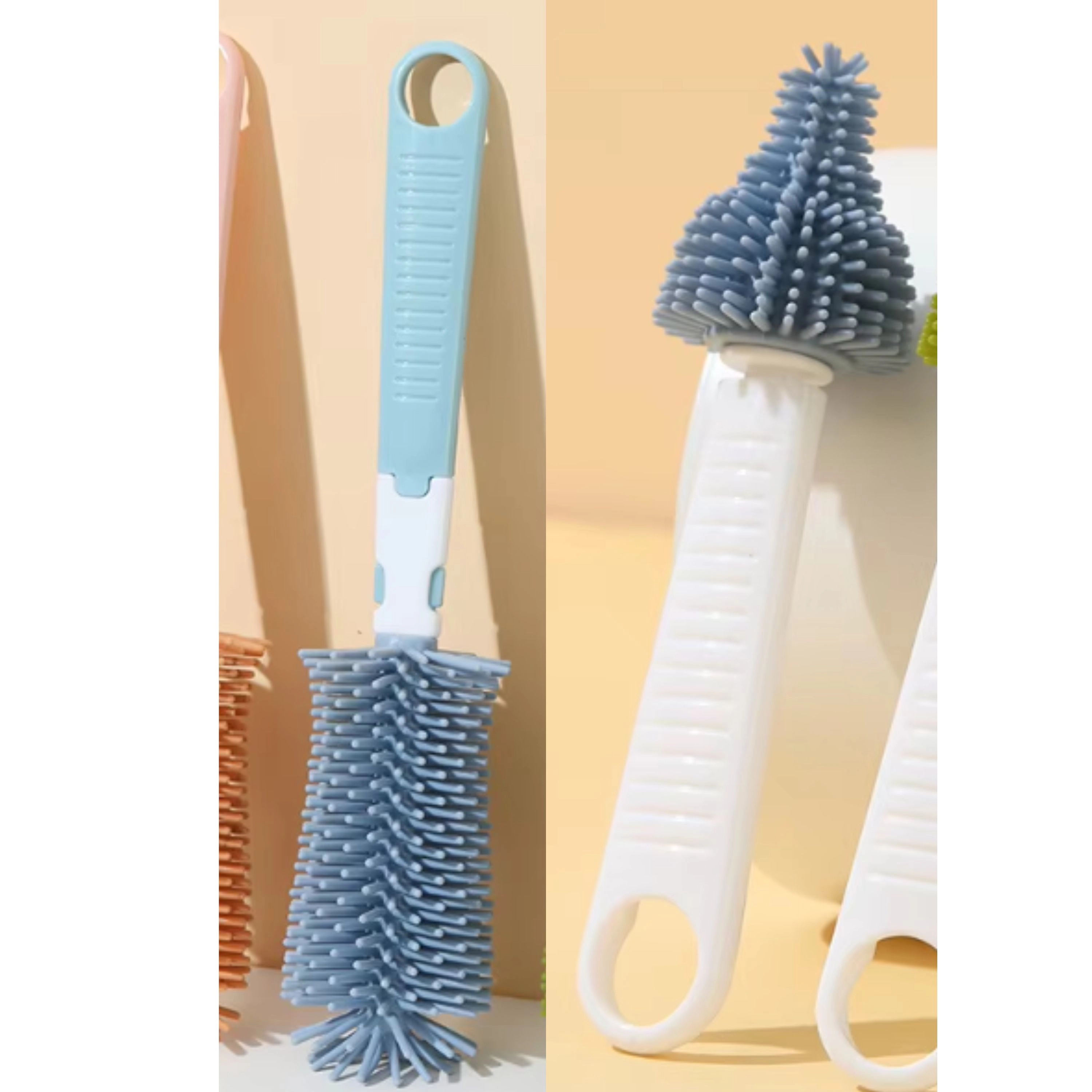 Kitcheniva 2 Pcs Set Silicone Bottle Brush With Teat & Nipple Cleaner