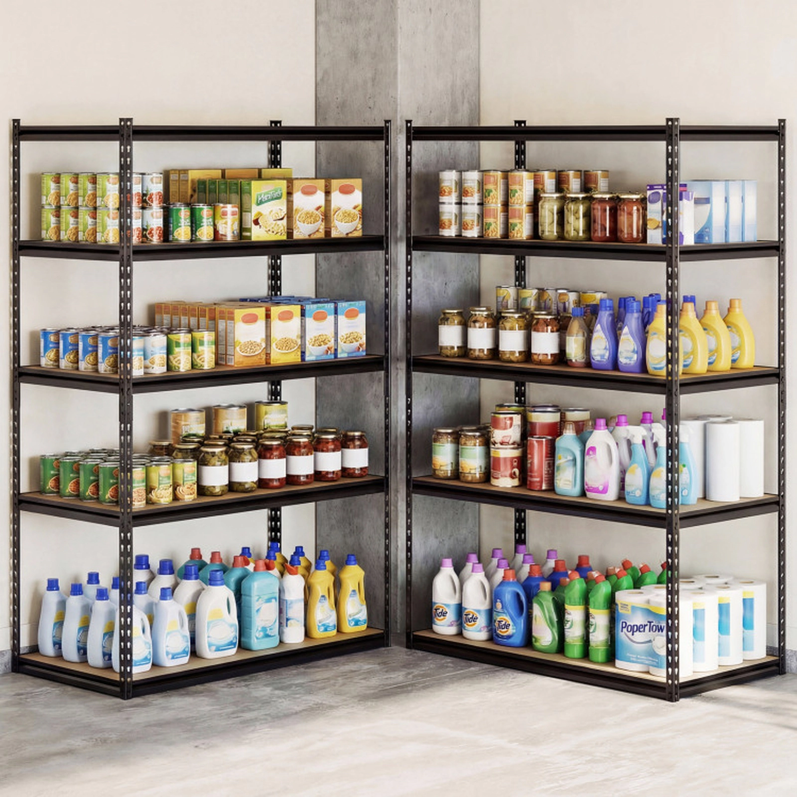 SUGIFT 5-Tier 60-in 2200-lb Capacity Adjustable Heavy Duty Metal Storage Shelves Shelving Unit Rack