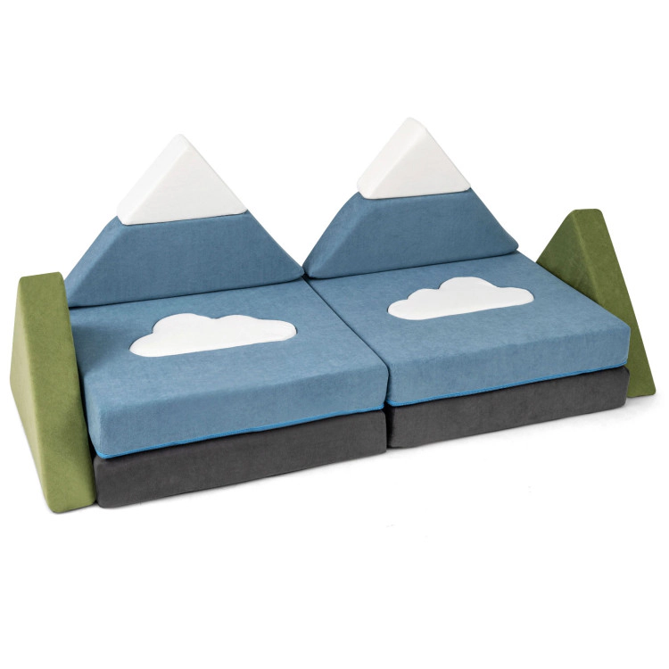 Hivvago 12 Pieces Snow Mountain Theme Toddler Foam Building Fort