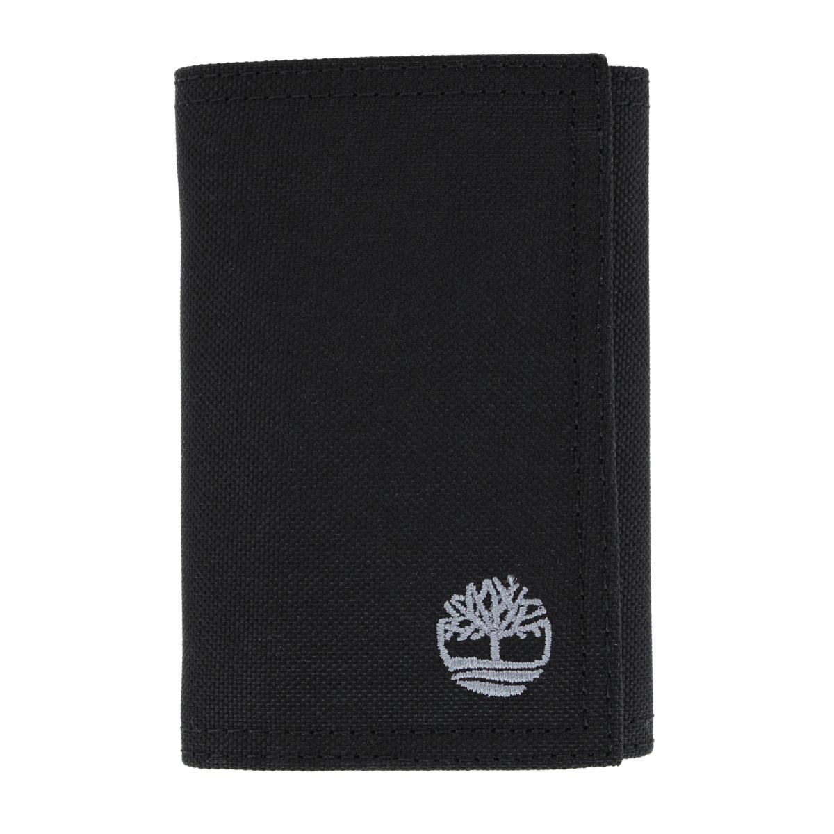 Timberland Men's Nylon Embroidered Trifold Wallet