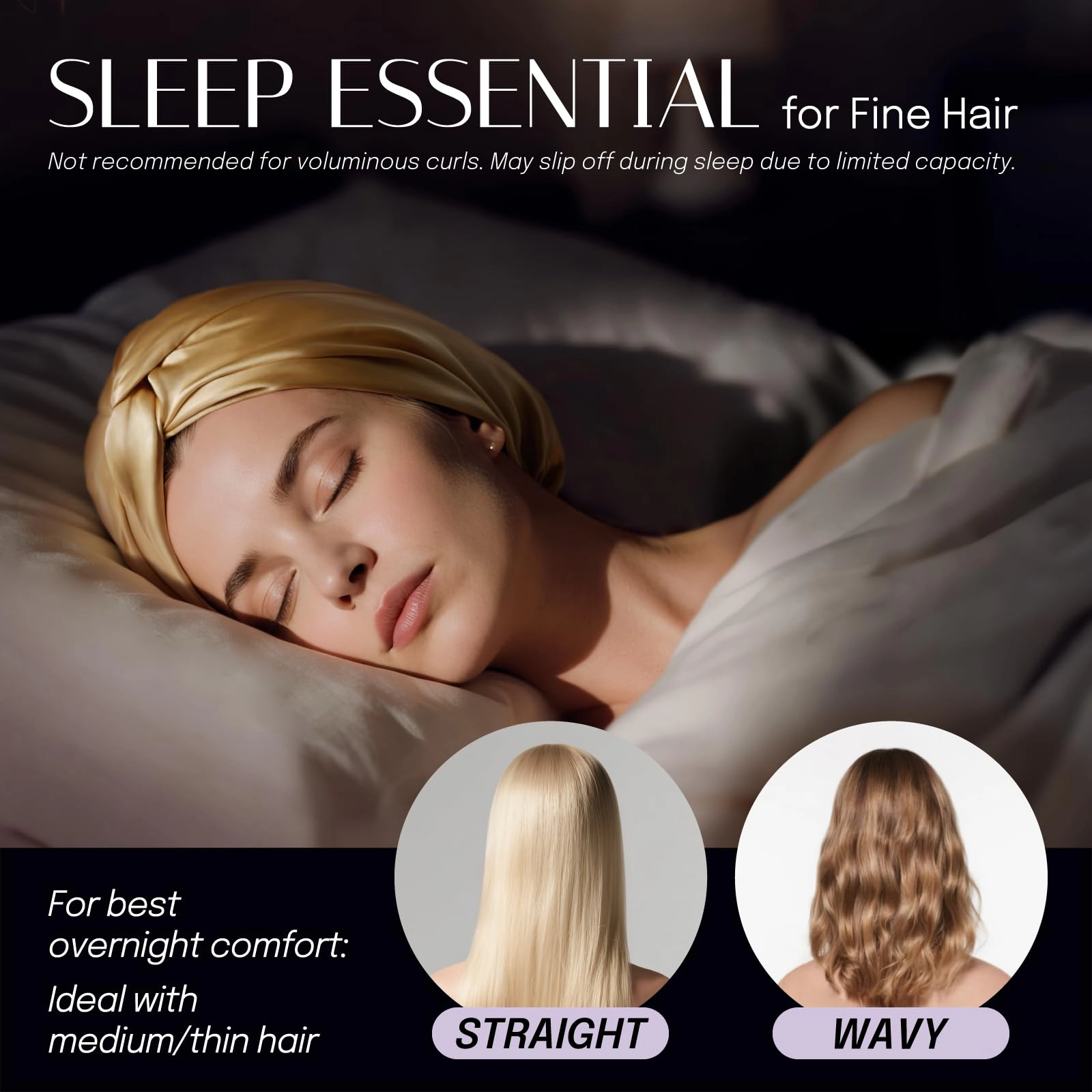 PIGFDK Silk Hair Bonnet For Sleeping Women  Mulberry Anti-frizz