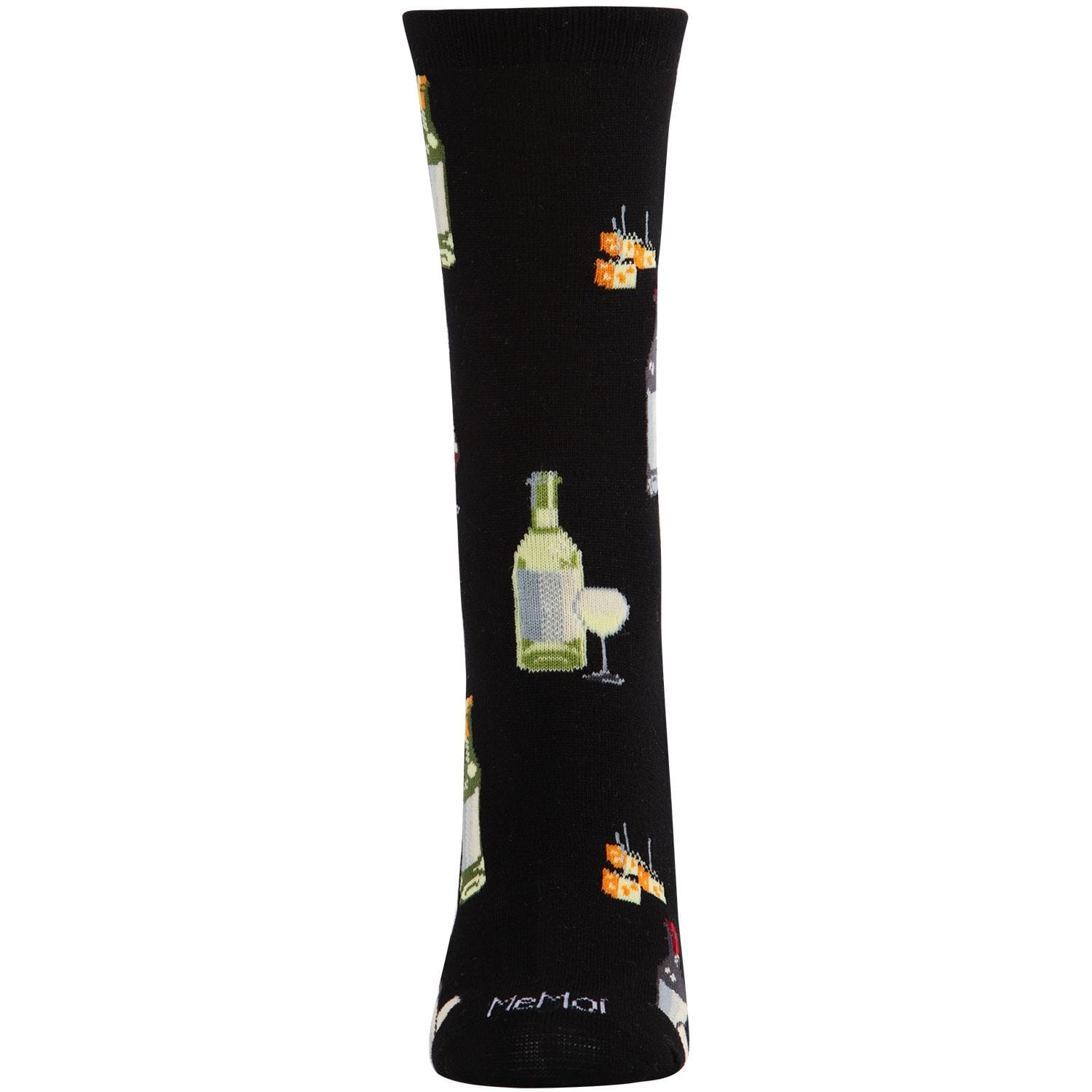 MeMoi Wine and Cheese Bamboo Blend Crew Socks