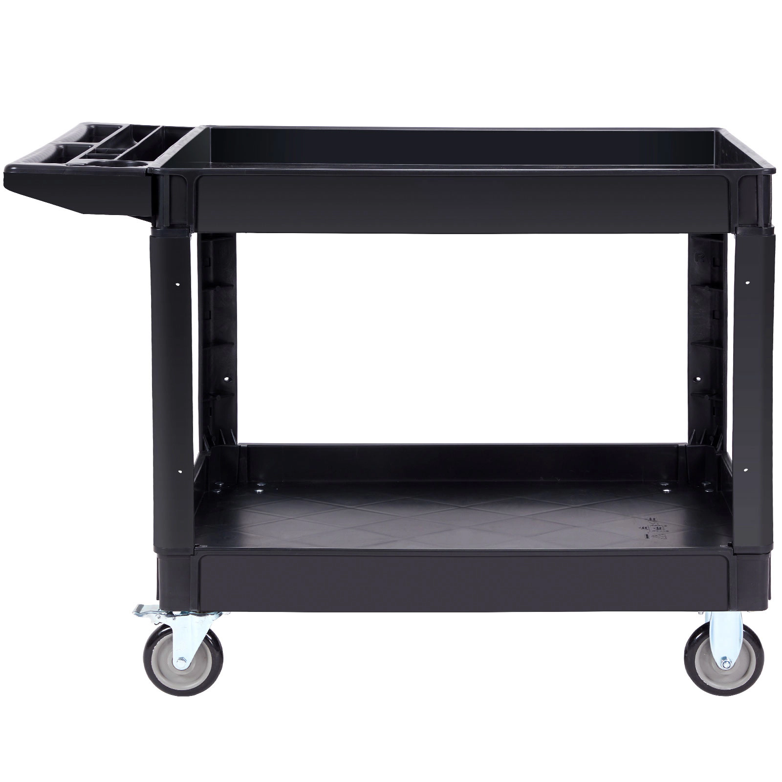 HONGGE Utility Cart Service Cart Heavy Duty Plastic Utility Cart with 360° Swivel Wheels with for
