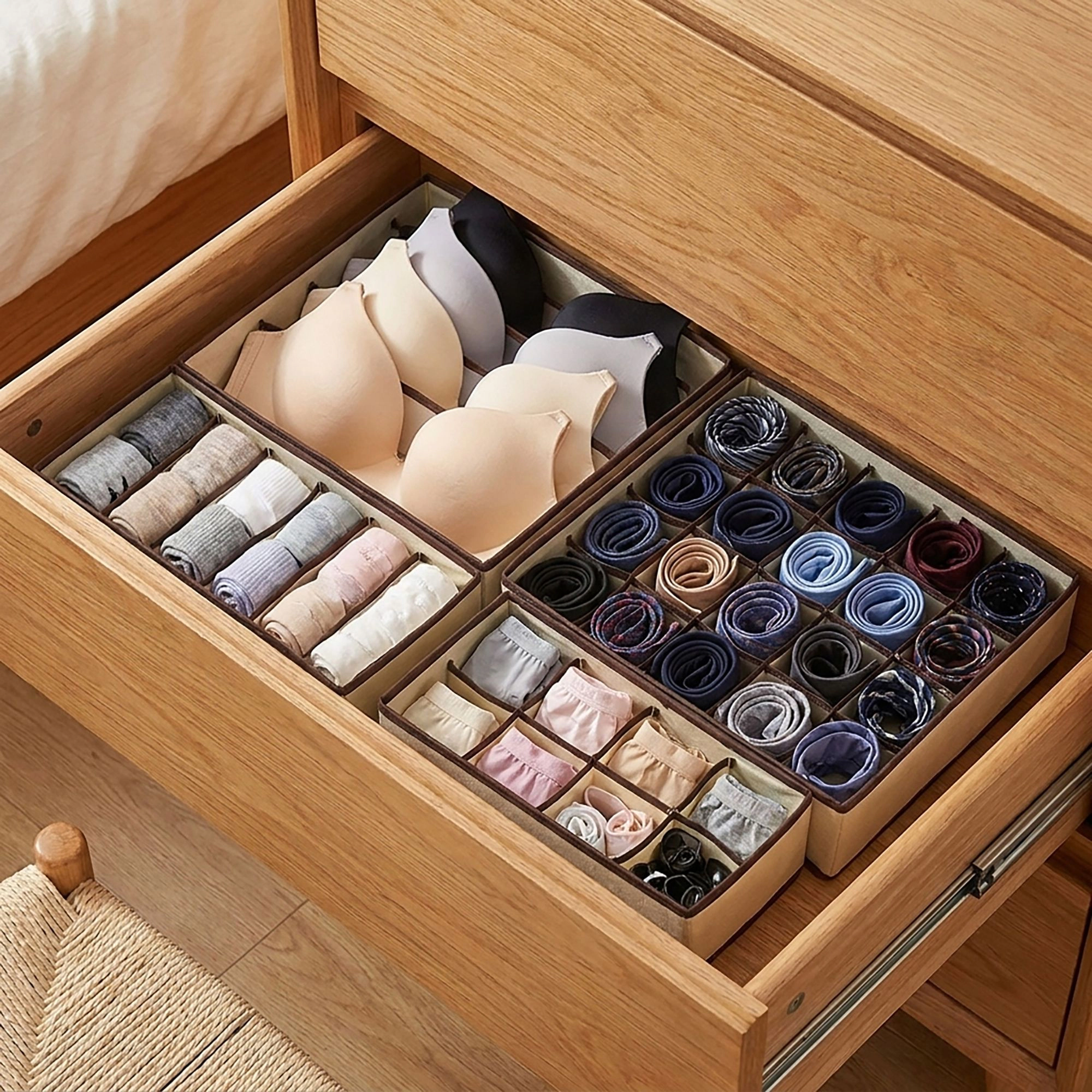 Alilang Women 4 Piece Drawer Organizer Set with Divided Compartments