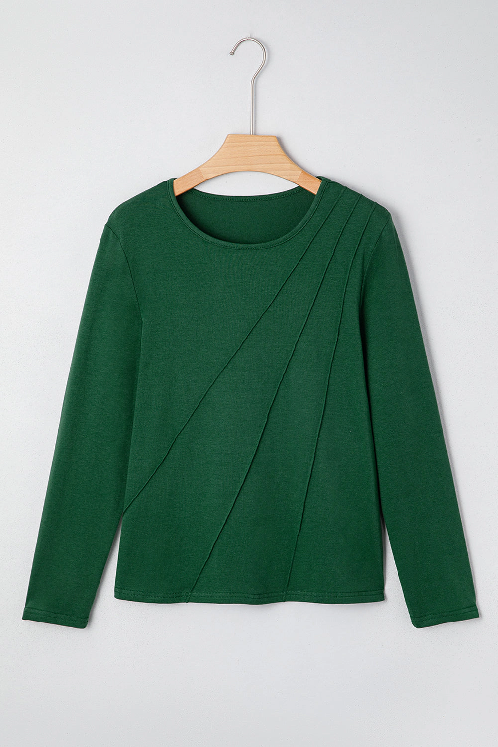 Threaded Pear Women's Alejandra Detail Solid Color Long Sleeve Top