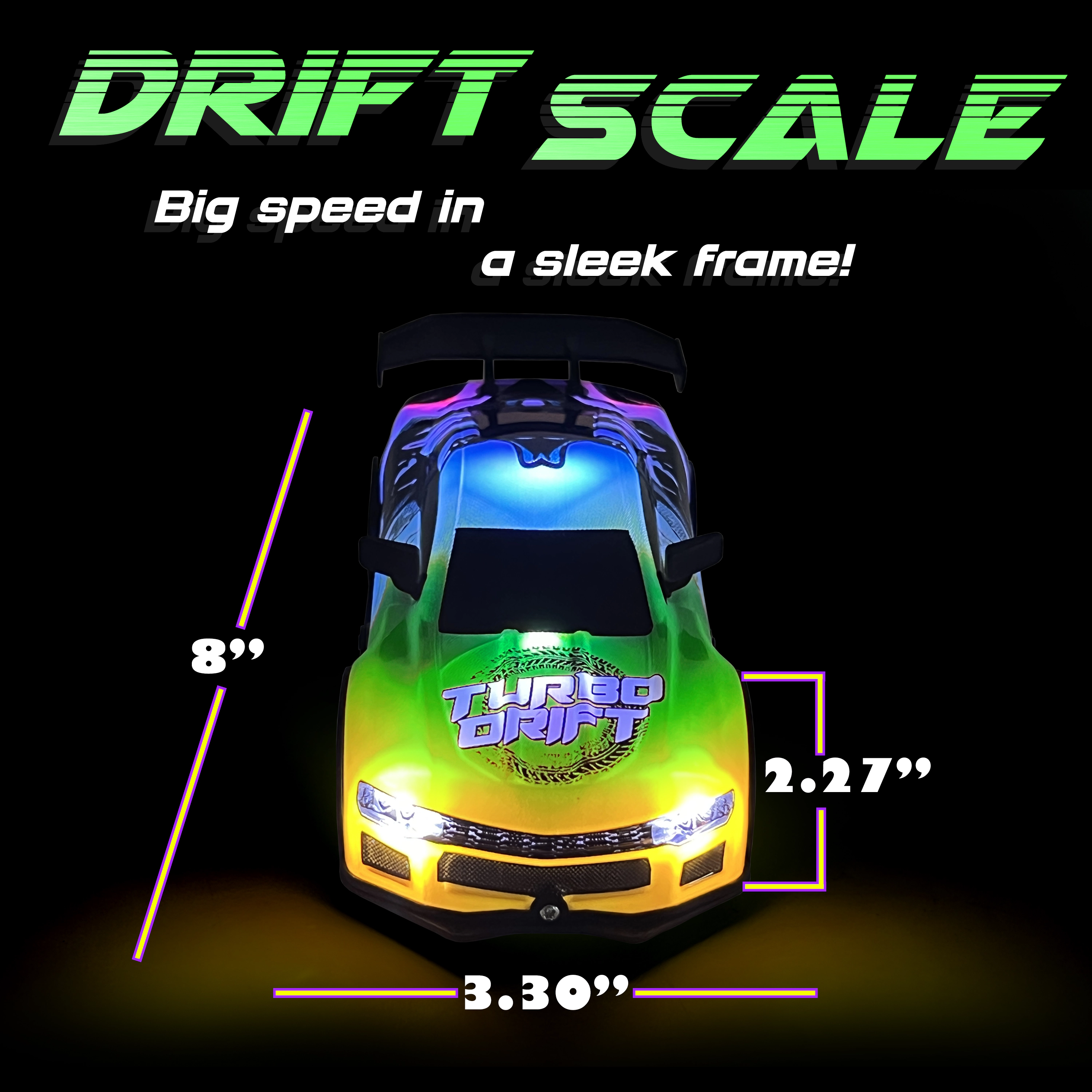Force1 High-Speed Drift Racing RC Car with LED Lights, 2.4GHz Controller, Rechargeable Battery