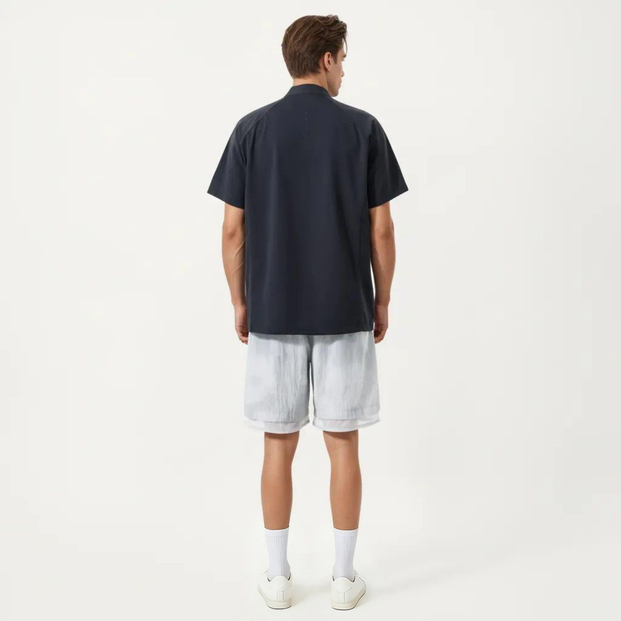 Alilang Men's Short Sleeve Athletic T-Shirt with Half-Zip Mock Neck Lightweight Breathable Performance Fabric