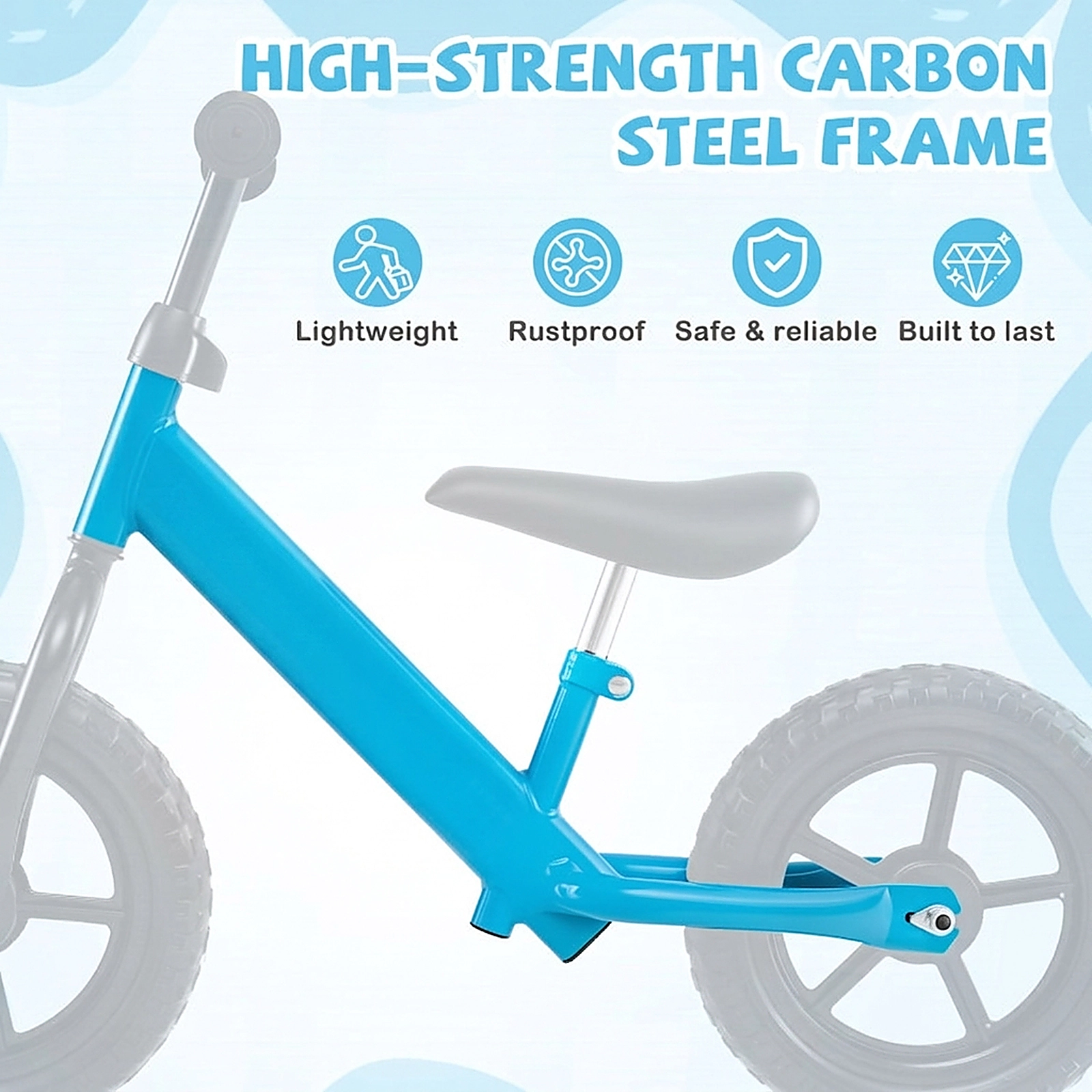 SUGIFT Lightweight Toddler Balance Bike No Pedal Training Bicycle 55-lb Capacity Ages 2-5 Blue