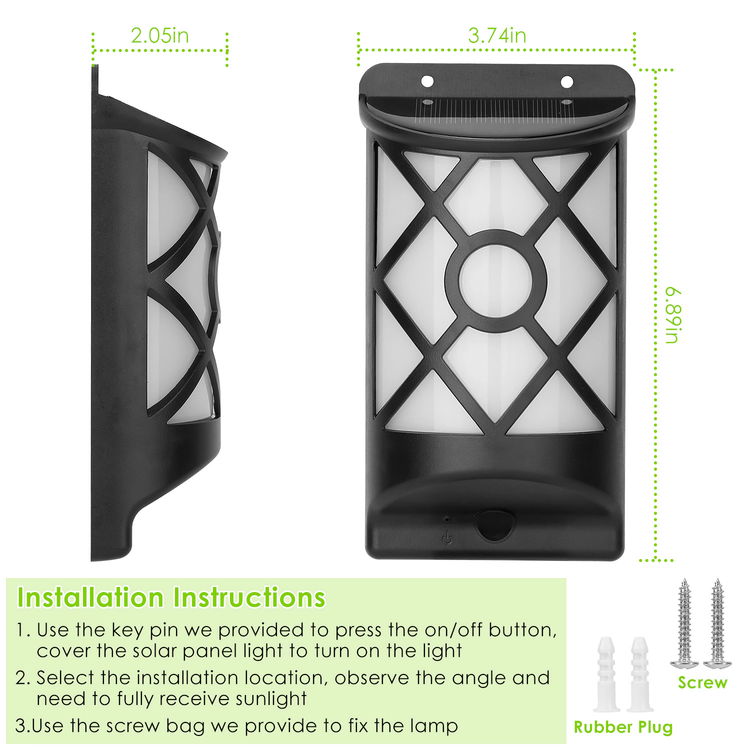 GBruno 96-LED Solar Flame Wall Light