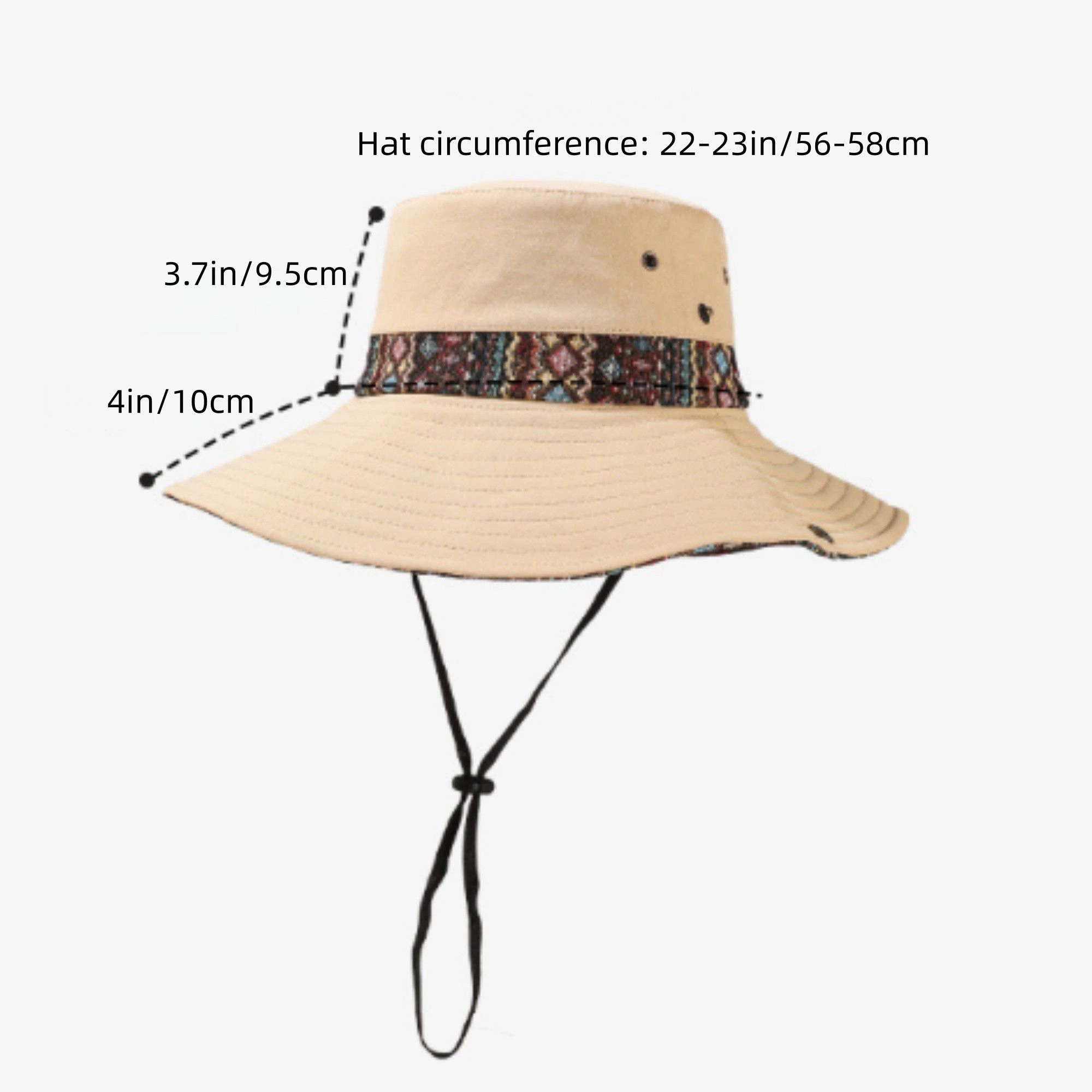 Anna-Kaci Women's Wide Brim Sun Hat with Adjustable Chin Strap Decorative Band Casual Headwear