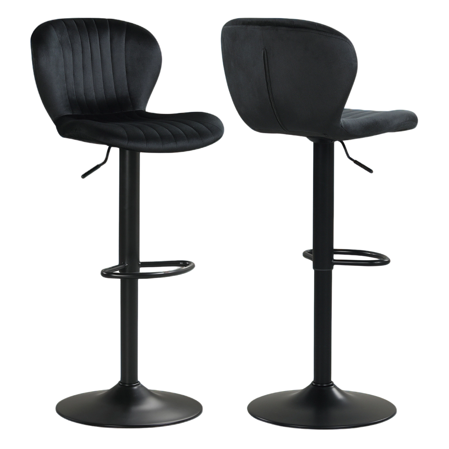 LJG Adjustable Counter Height Chairs Set of with Velvet Upholstered Backrests
